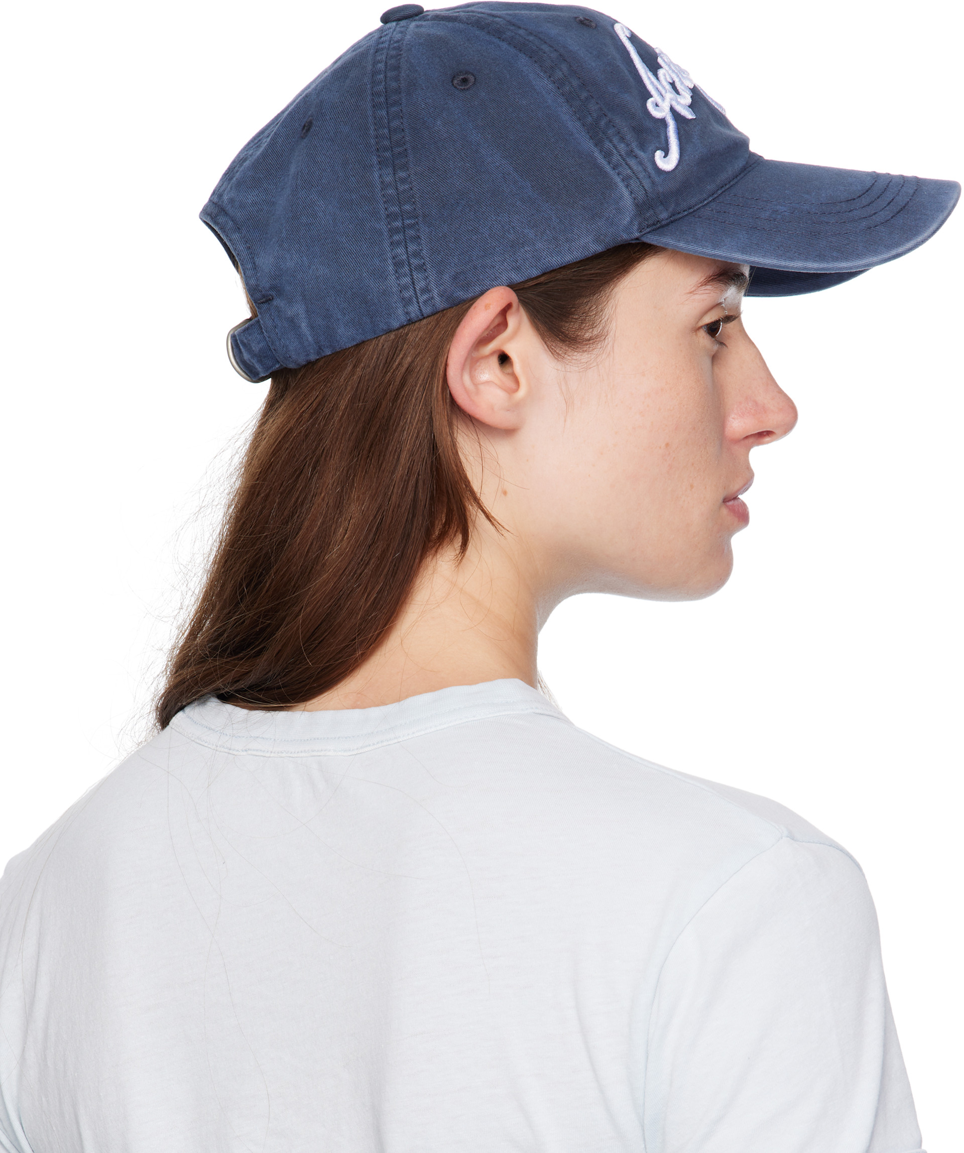 Acne Studios: ブルー ロゴ キャップ | SSENSE 日本