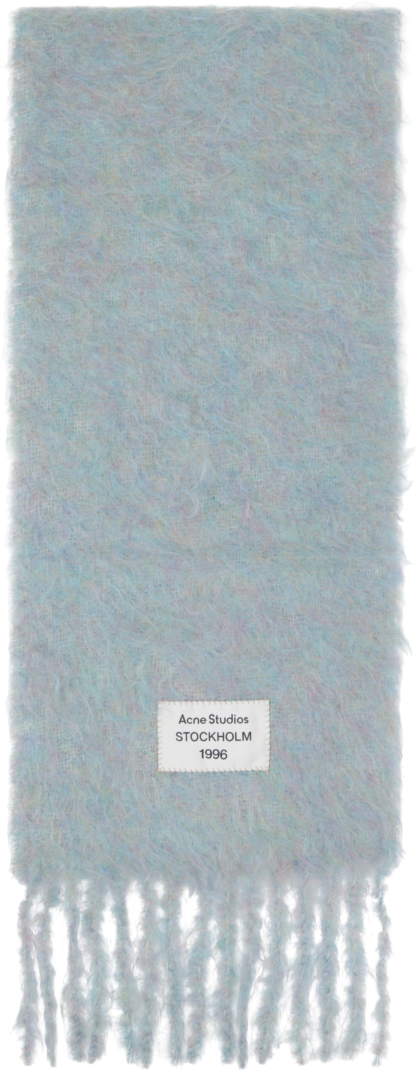 Acne Studios - Écharpe bleue en laine à logo