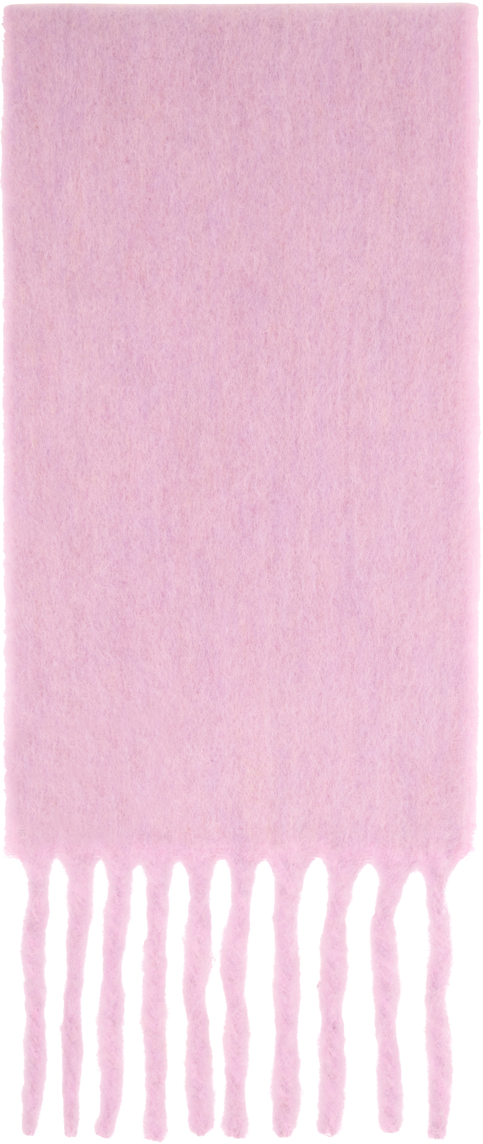 Acne Studios ピンク フリンジマフラー Acne Studios: ピンク フリンジ ロゴラベル マフラー | SSENSE 日本