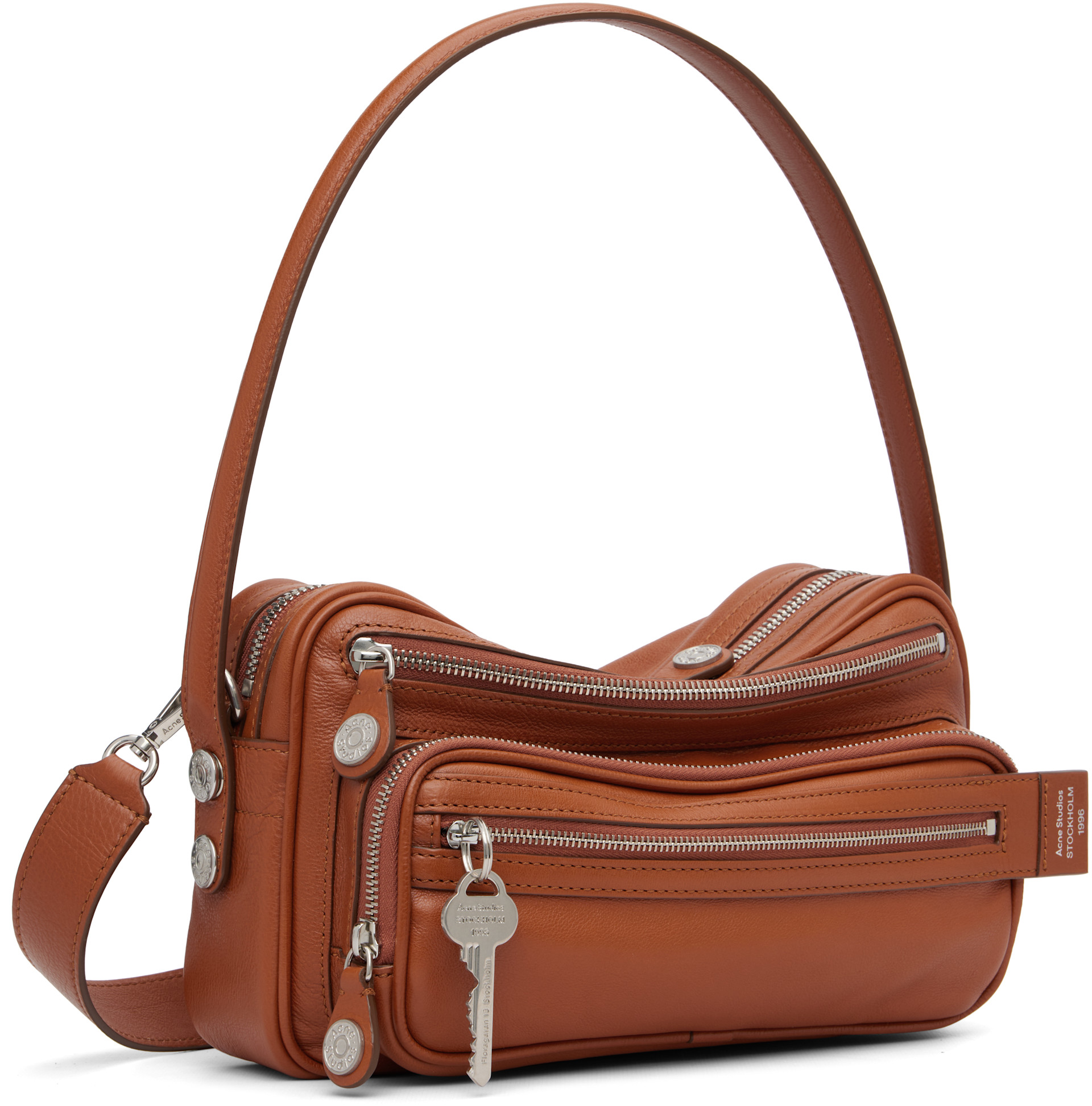 Acne Studios: Brown Camero Party Shoulder Bag | SSENSE