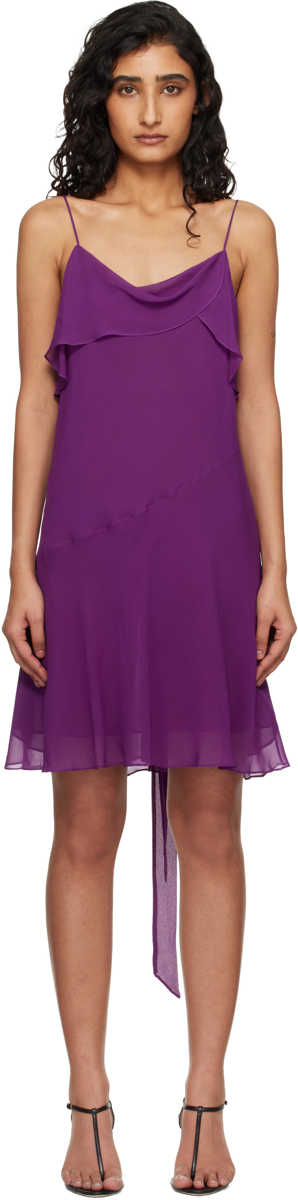 Acne Studios - Robe courte mauve en soie