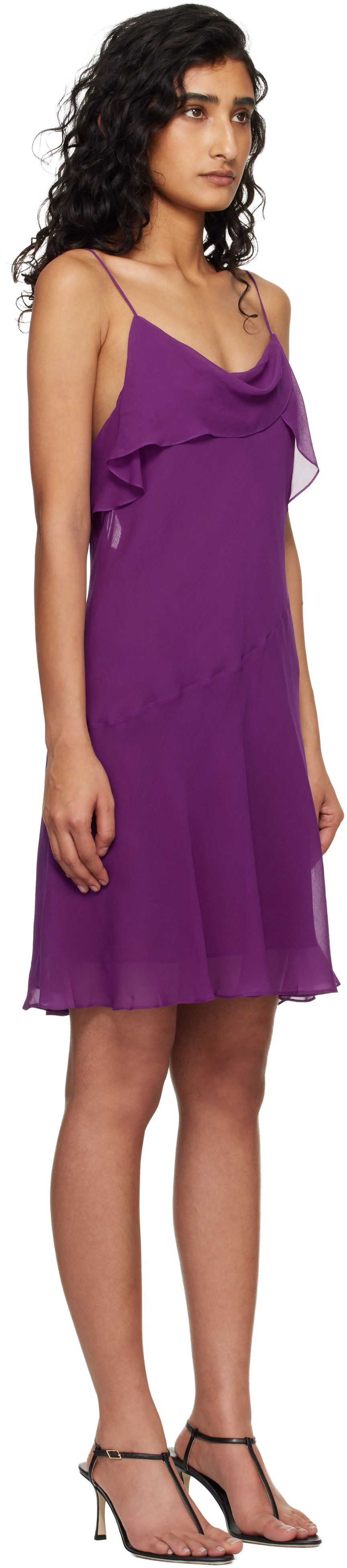 Acne Studios - Robe courte mauve en soie