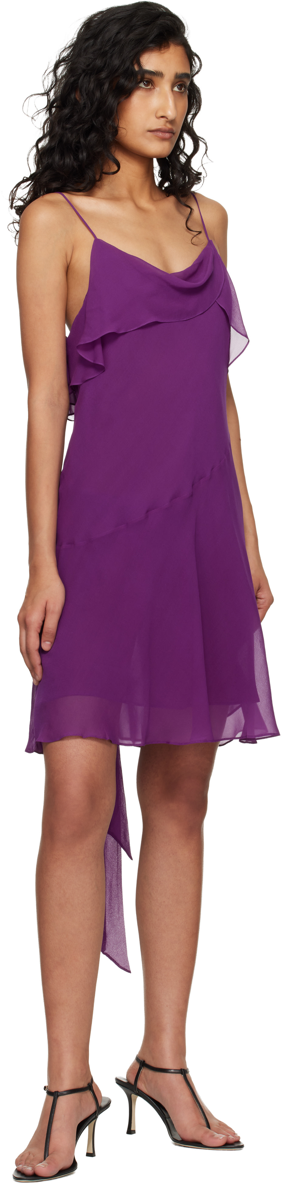 Acne Studios - Robe courte mauve en soie