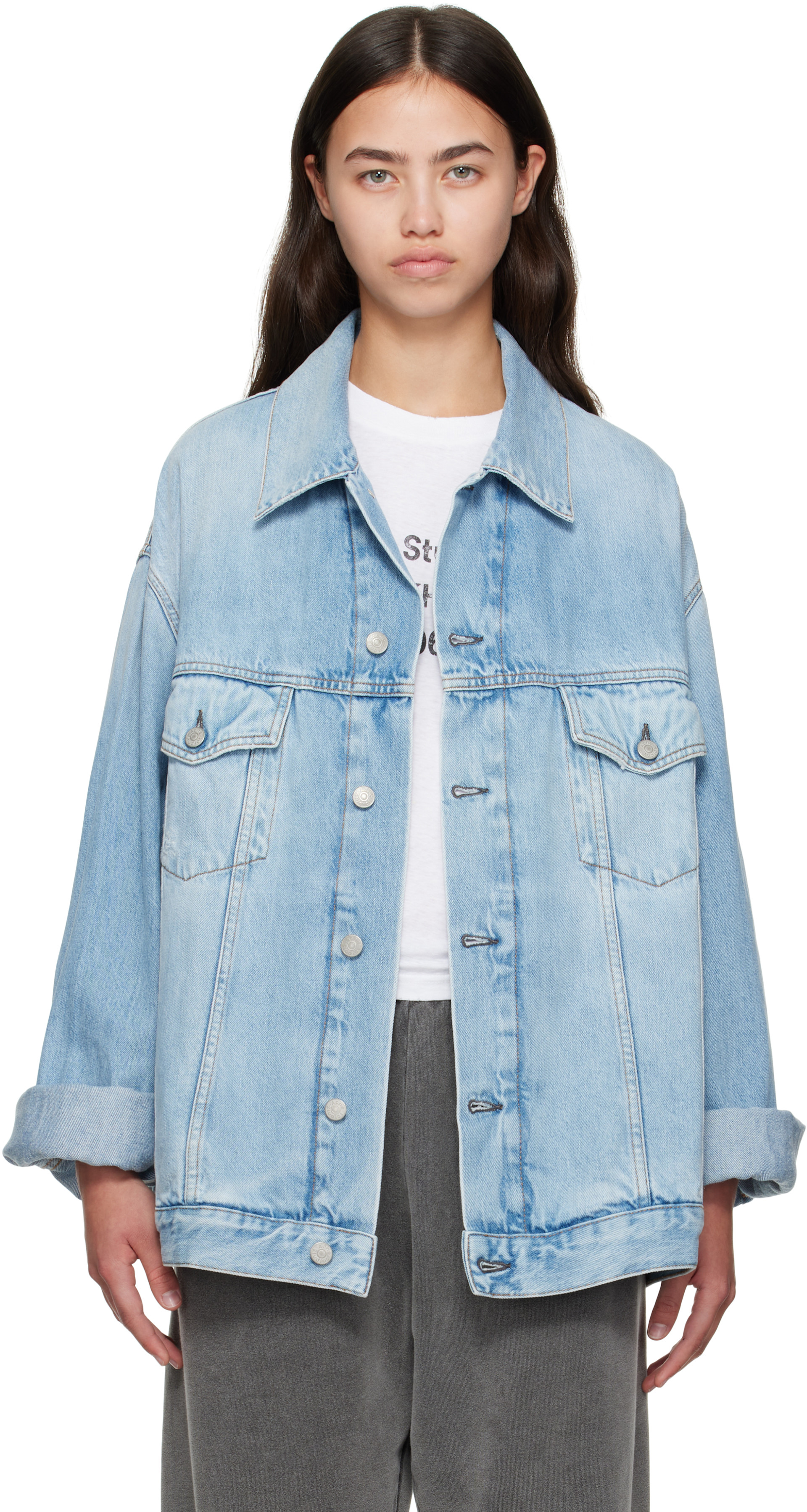 Acne Studios - Blouson surdimensionné bleu en denim