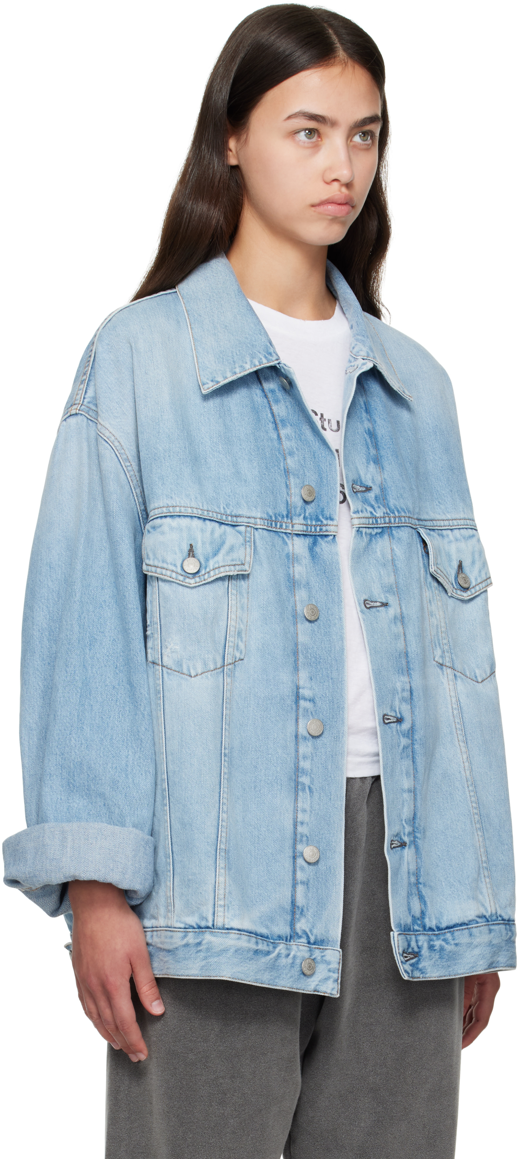 Acne Studios - Blouson surdimensionné bleu en denim