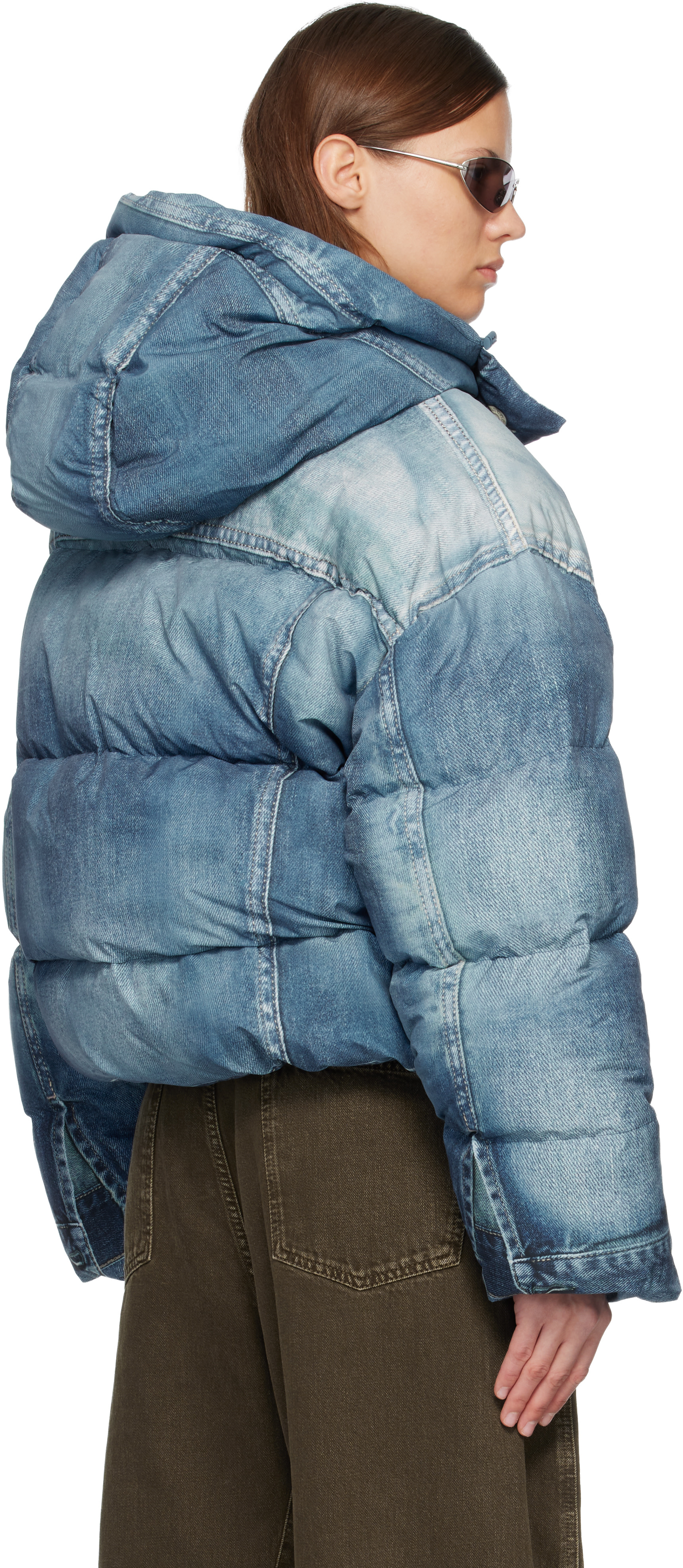 Acne Studios: ブルー オーバーサイズ ダウン パファージャケット