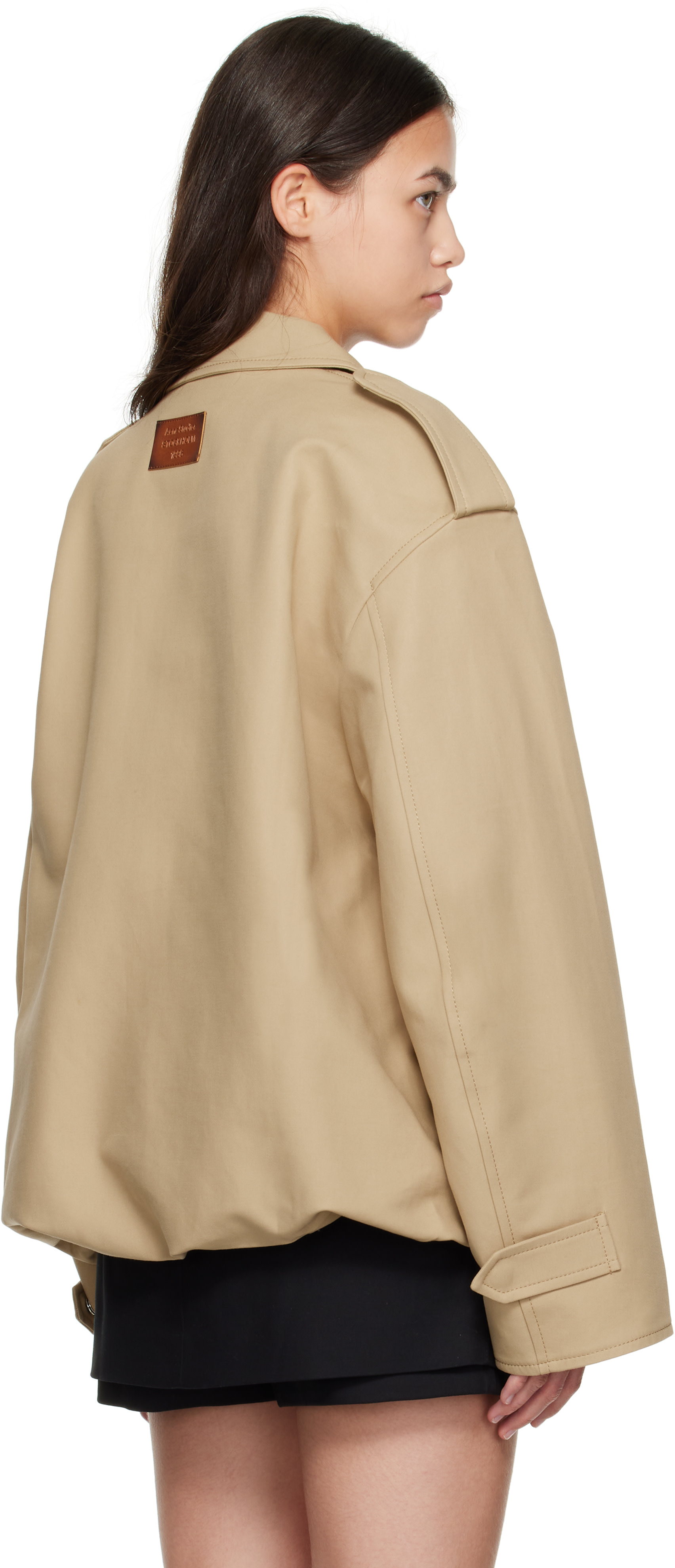 Acne Studios: Beige Cotton Satin Jacket | SSENSE