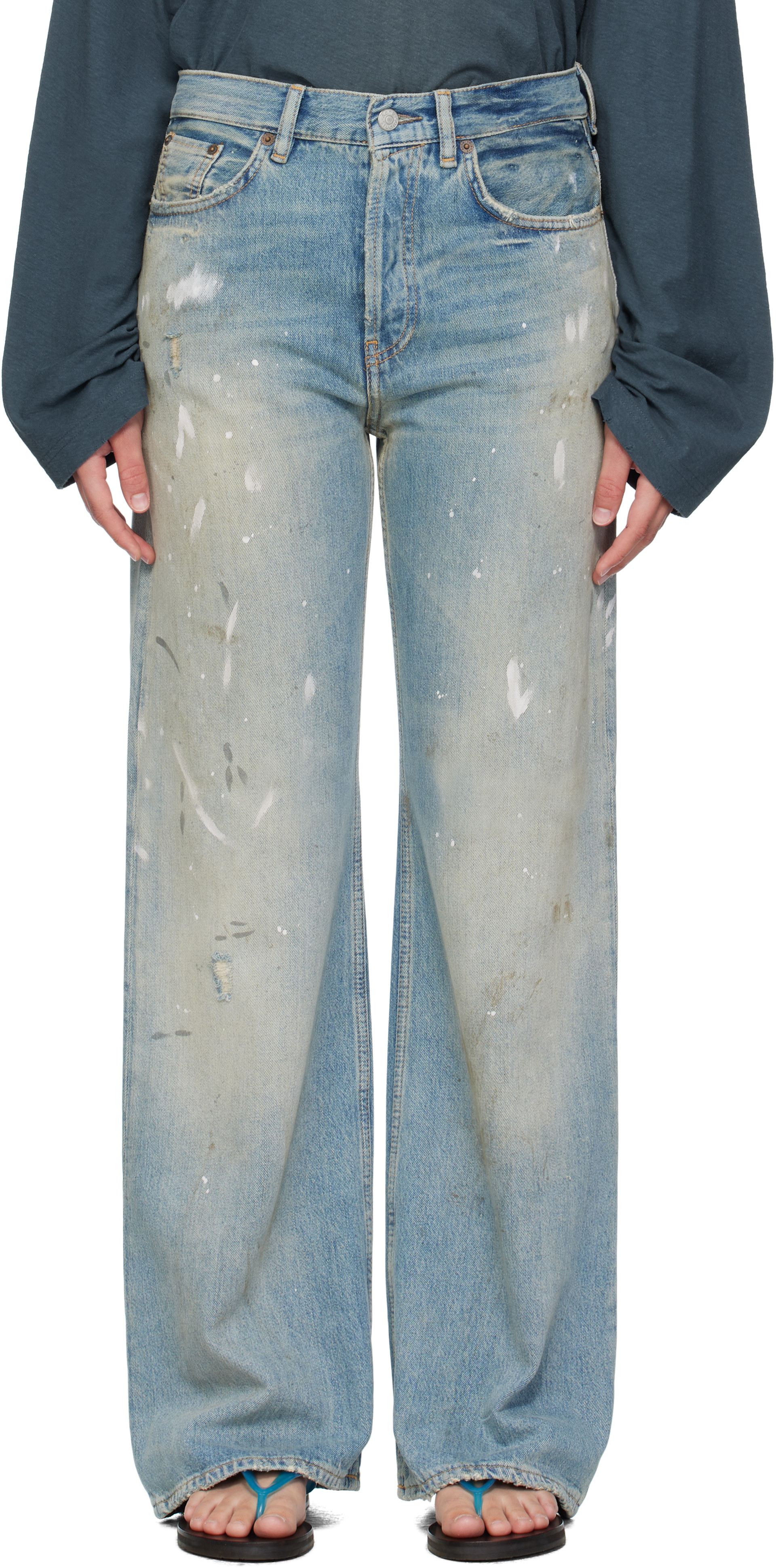 Acne Studios - Jean 2021F bleu à coupe classique