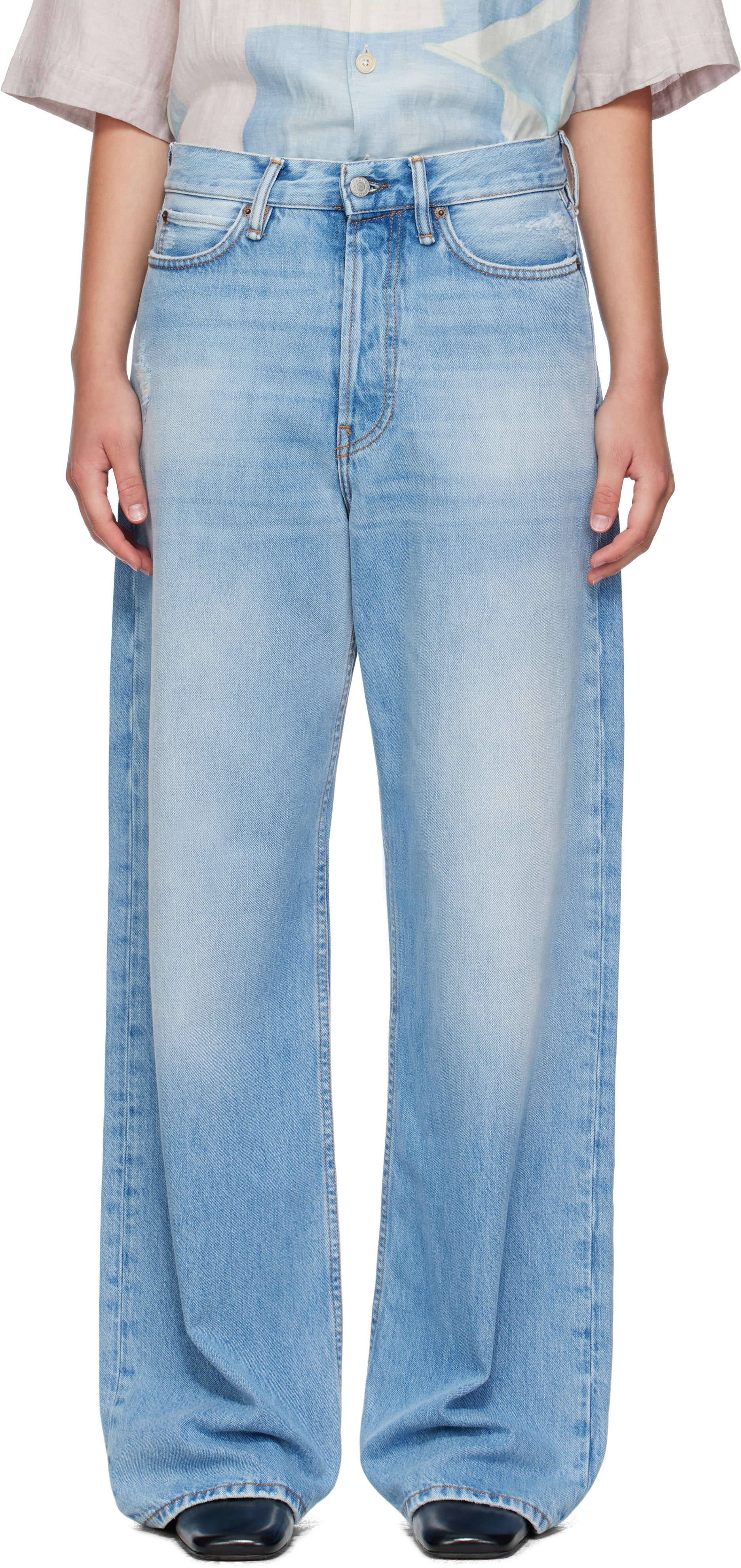 Acne Studios: ブルー 1981 ルーズフィット ジーンズ | SSENSE 日本