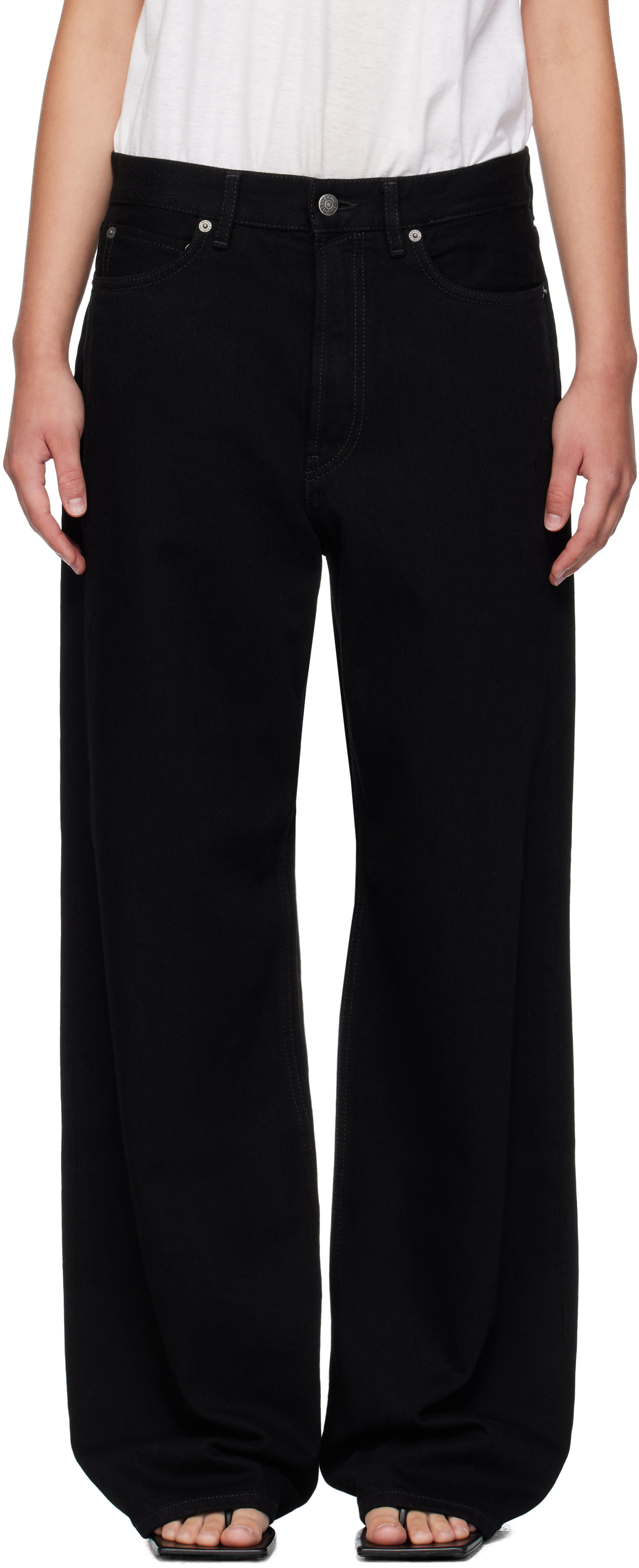 Acne Studios: Black Loose Fit 1981 Jeans | SSENSE Canada
