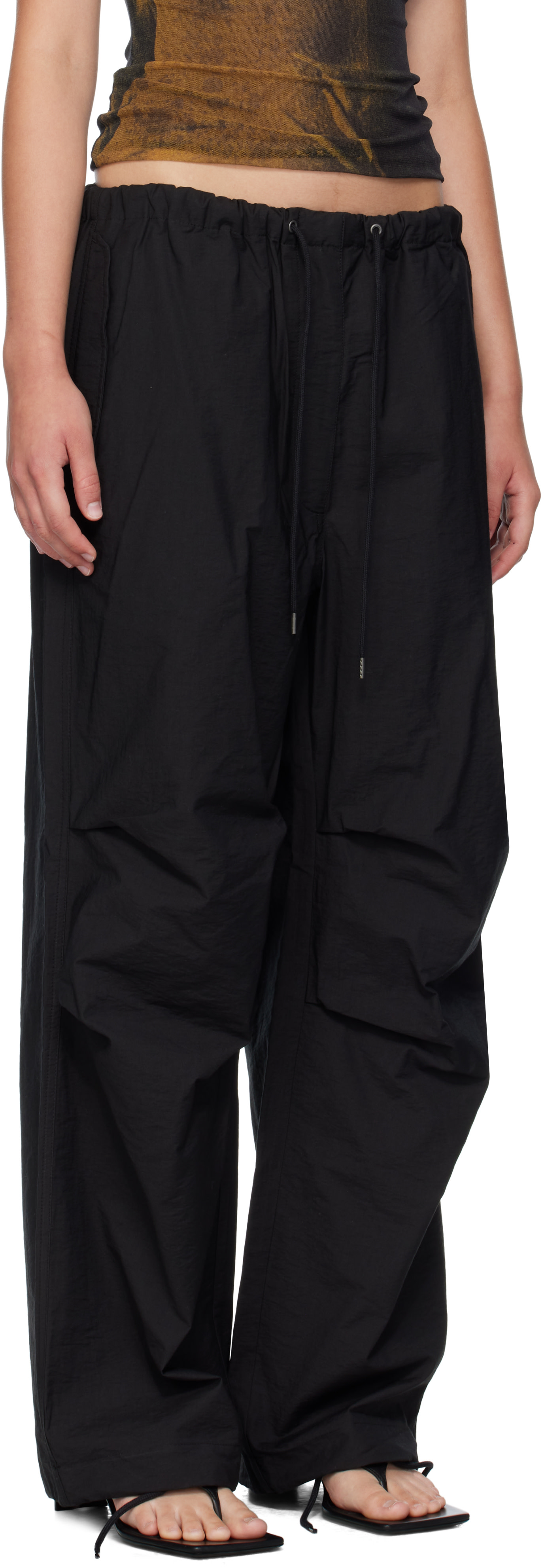 Acne Studios: Black Relaxed Fit Trousers | SSENSE