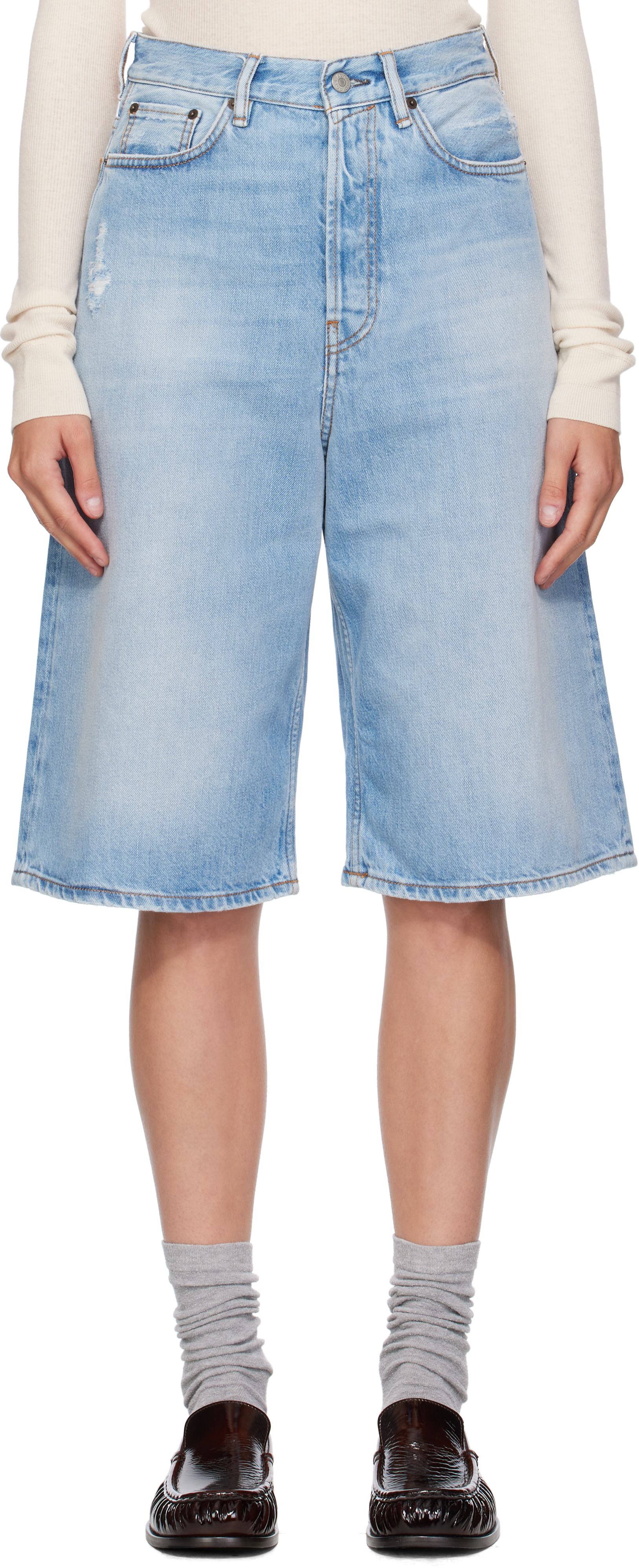Acne Studios - Short décontracté bleu en denim