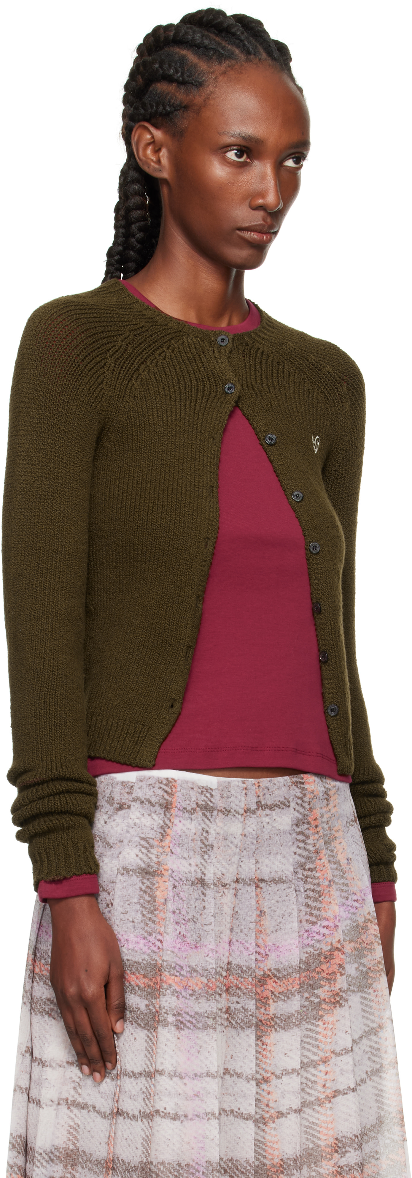 Acne Studios - Cardigan brun à boutons