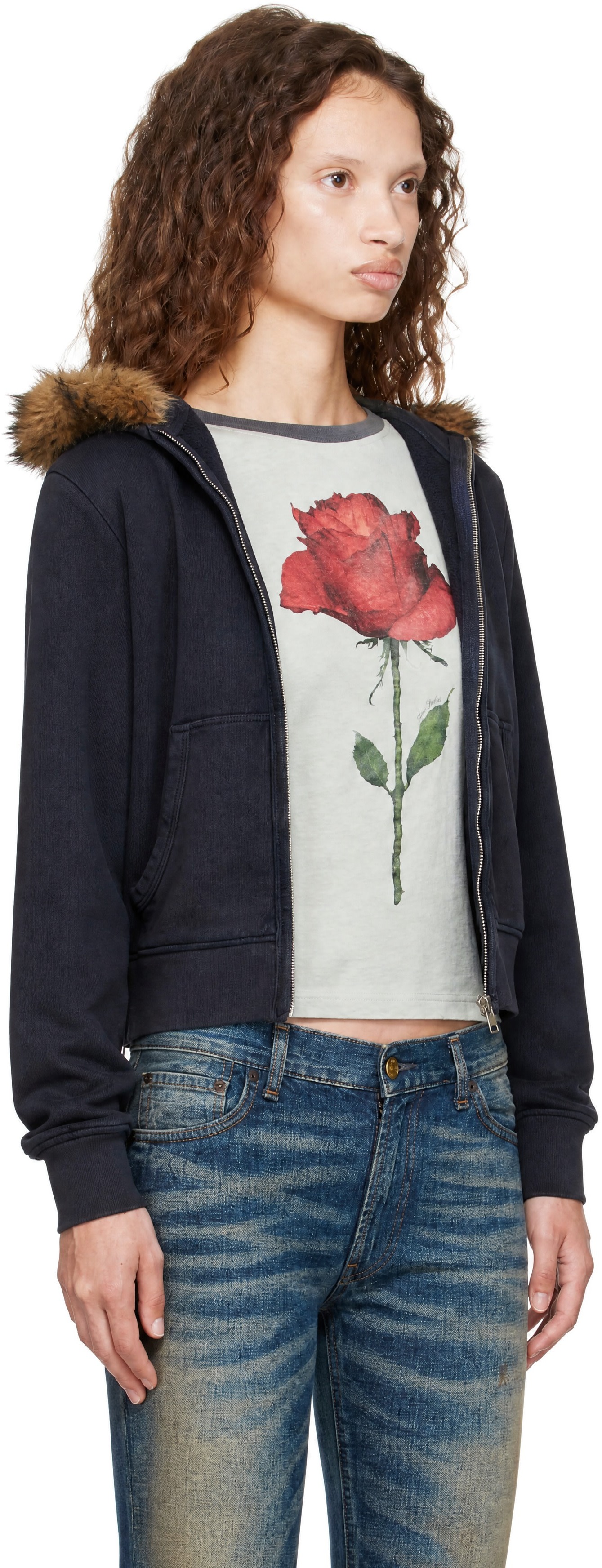 Acne Studios - Black Shearling Zip Hoodie