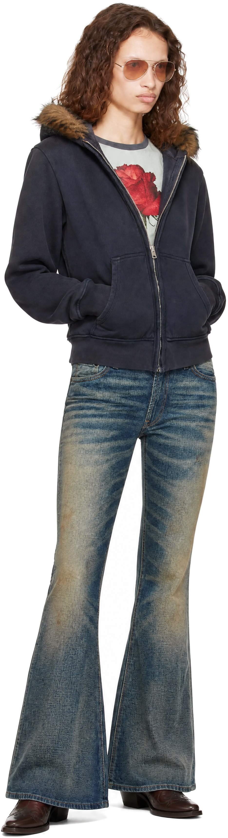 Acne Studios - Black Shearling Zip Hoodie