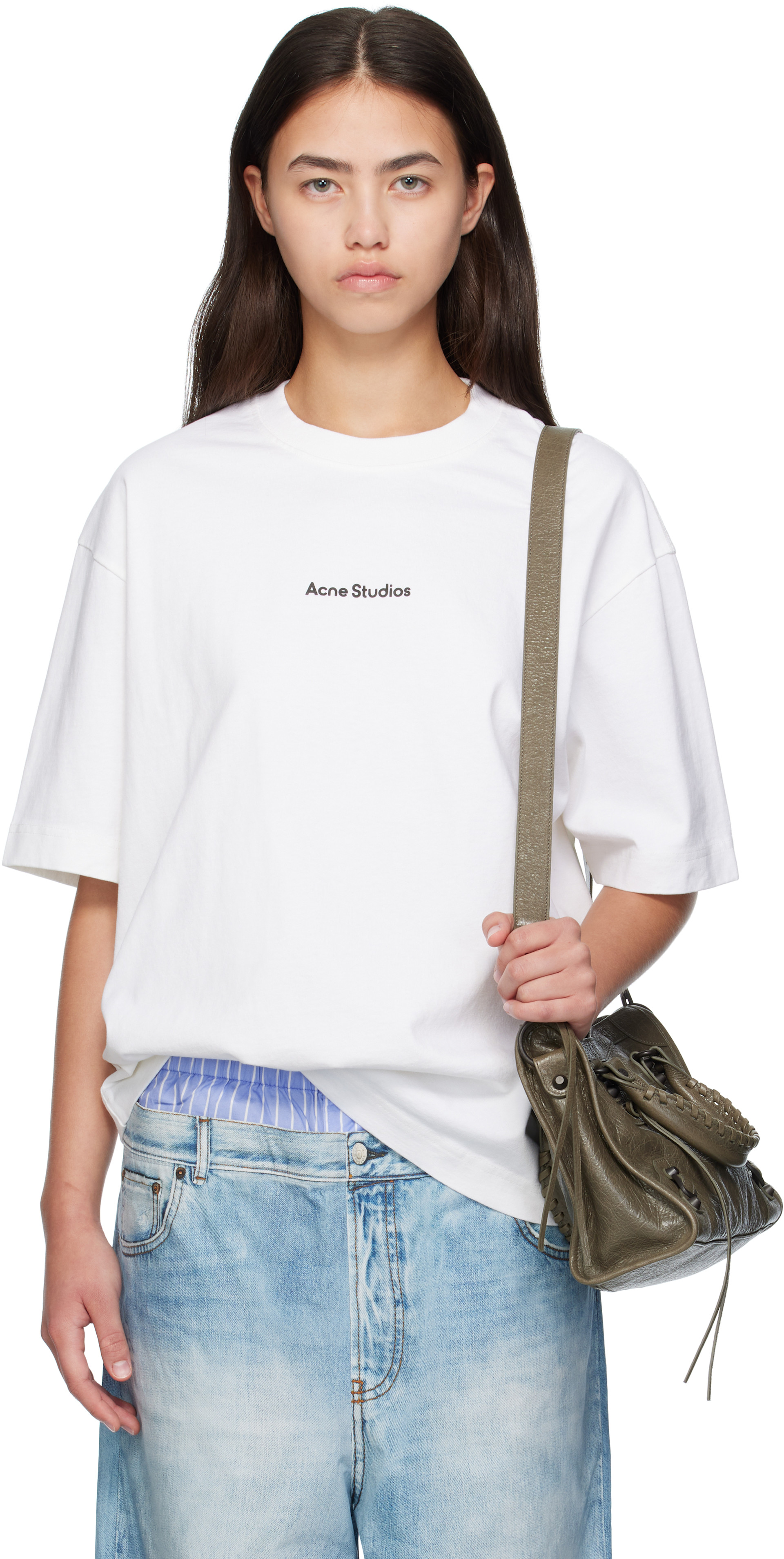 Acne Studios - T-shirt blanc à logo