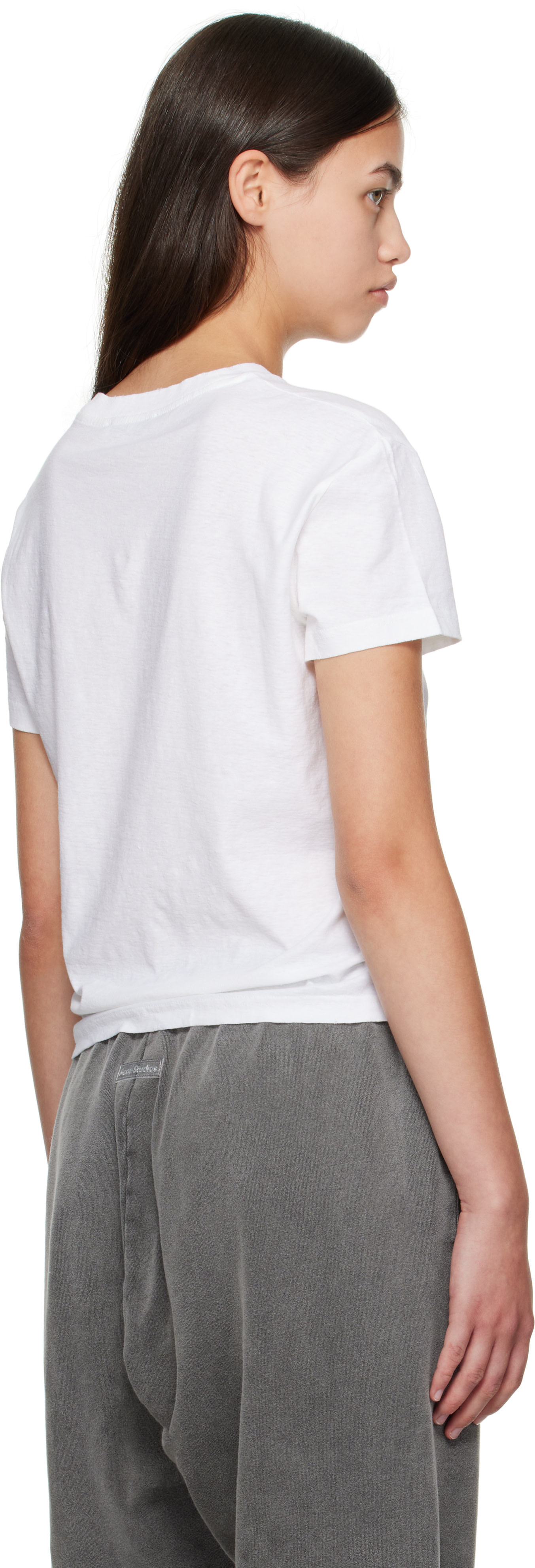 Acne Studios: ホワイト ロゴ Tシャツ | SSENSE 日本