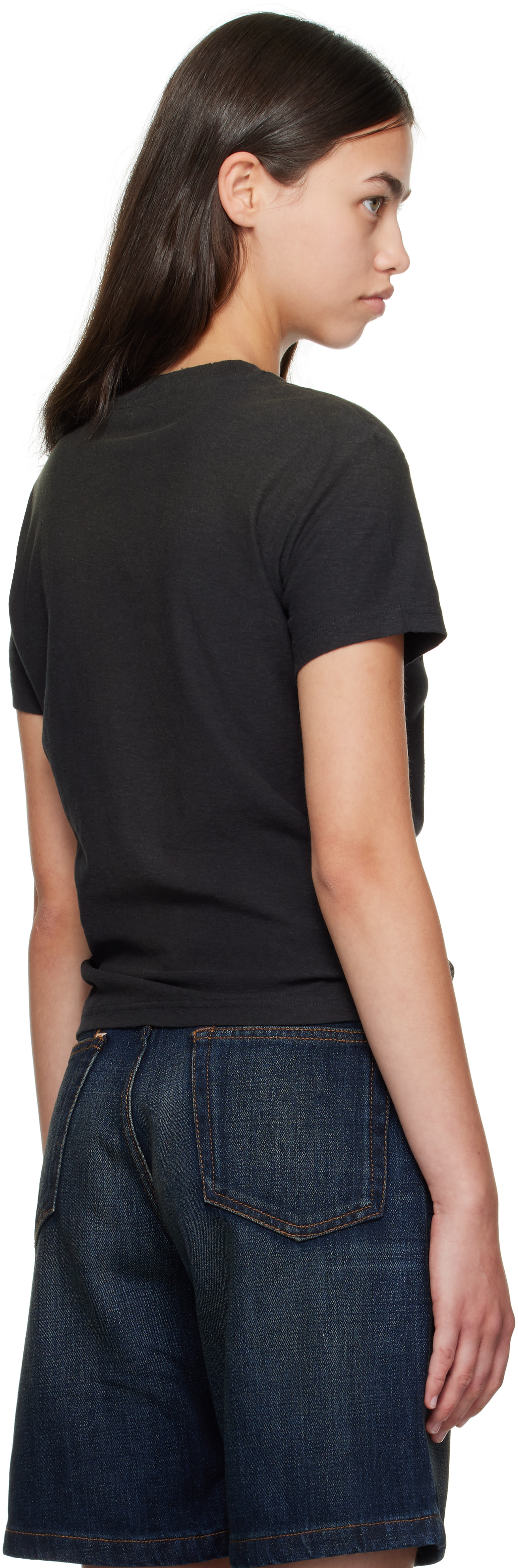 Acne Studios: ブラック ロゴ Tシャツ | SSENSE 日本