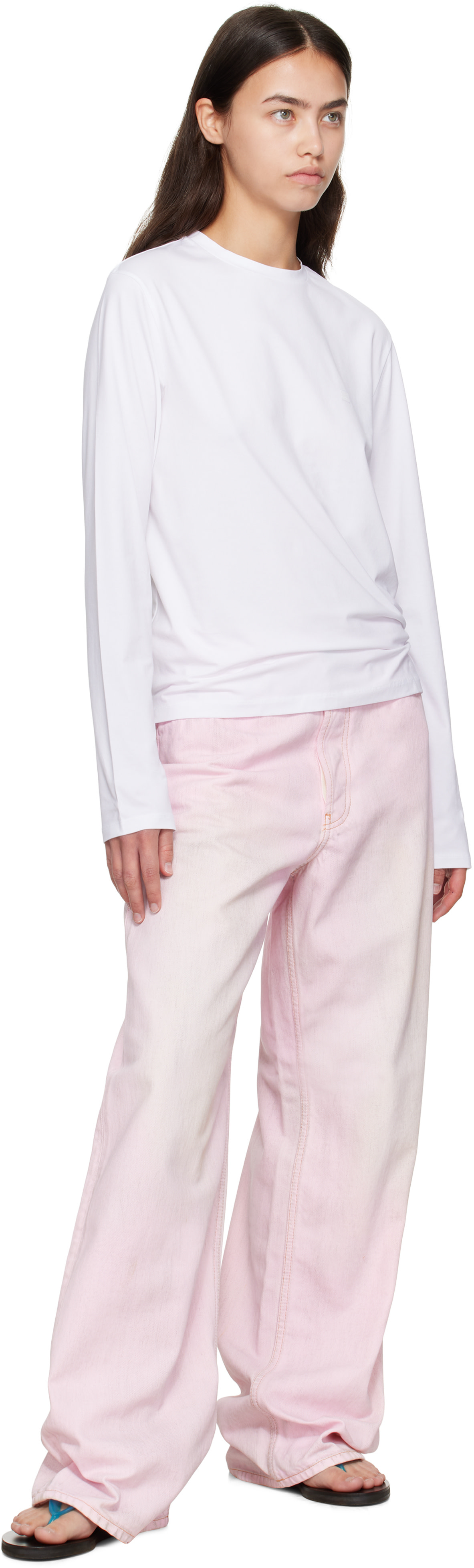 Acne Studios: White Long Sleeve Regular Fit T-shirt | SSENSE