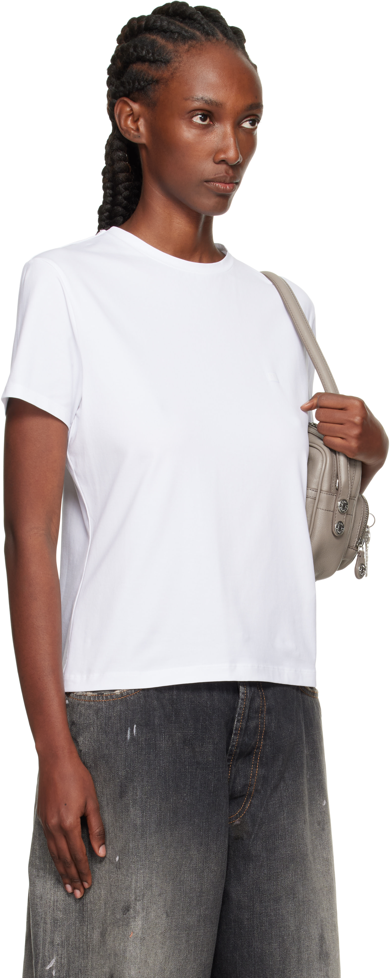 Acne Studios - T-shirt blanc à écusson à logo