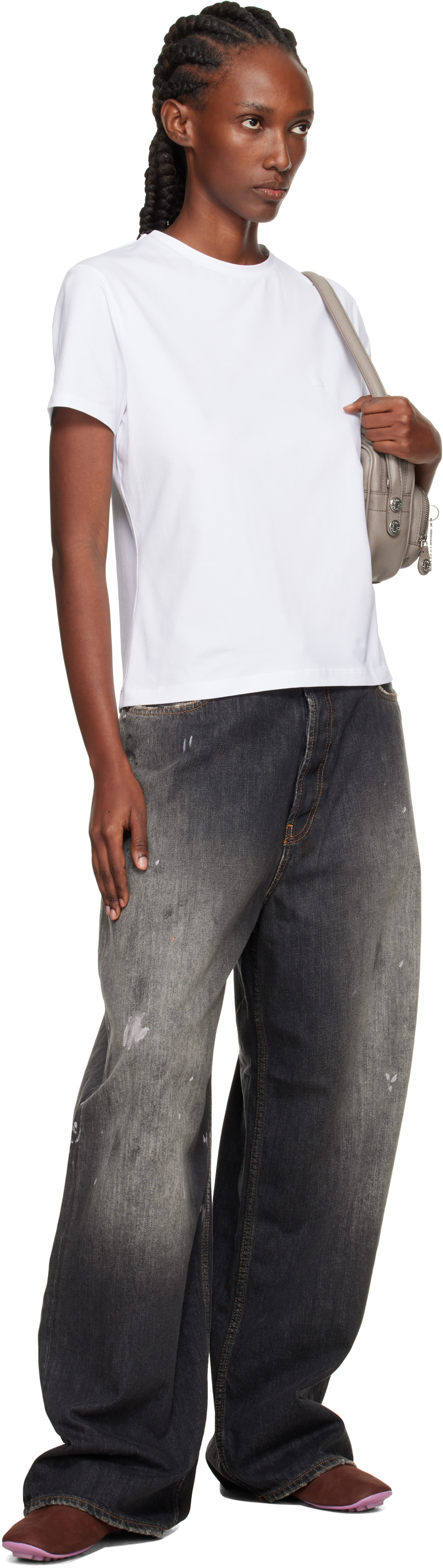 Acne Studios - T-shirt blanc à écusson à logo