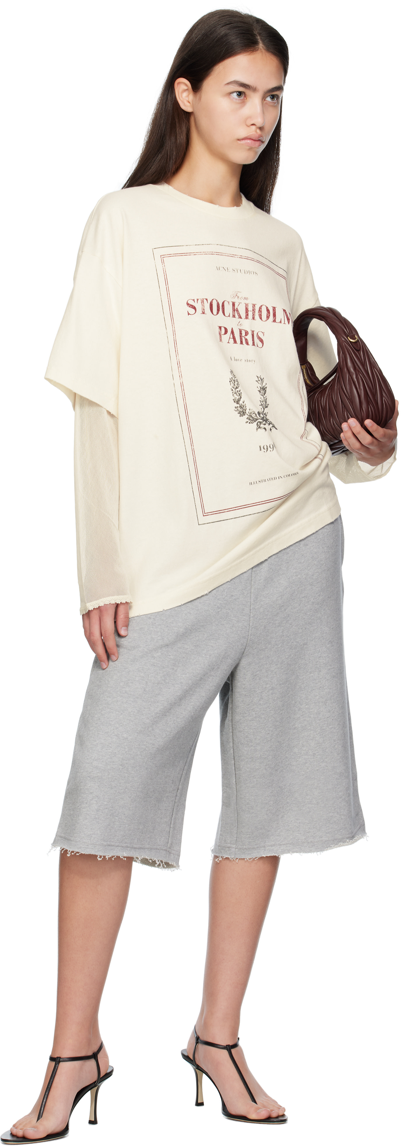 Acne studios レイアードプリントtシャツ Acne Studios: オフホワイト レイヤード プリントTシャツ | SSENSE 日本