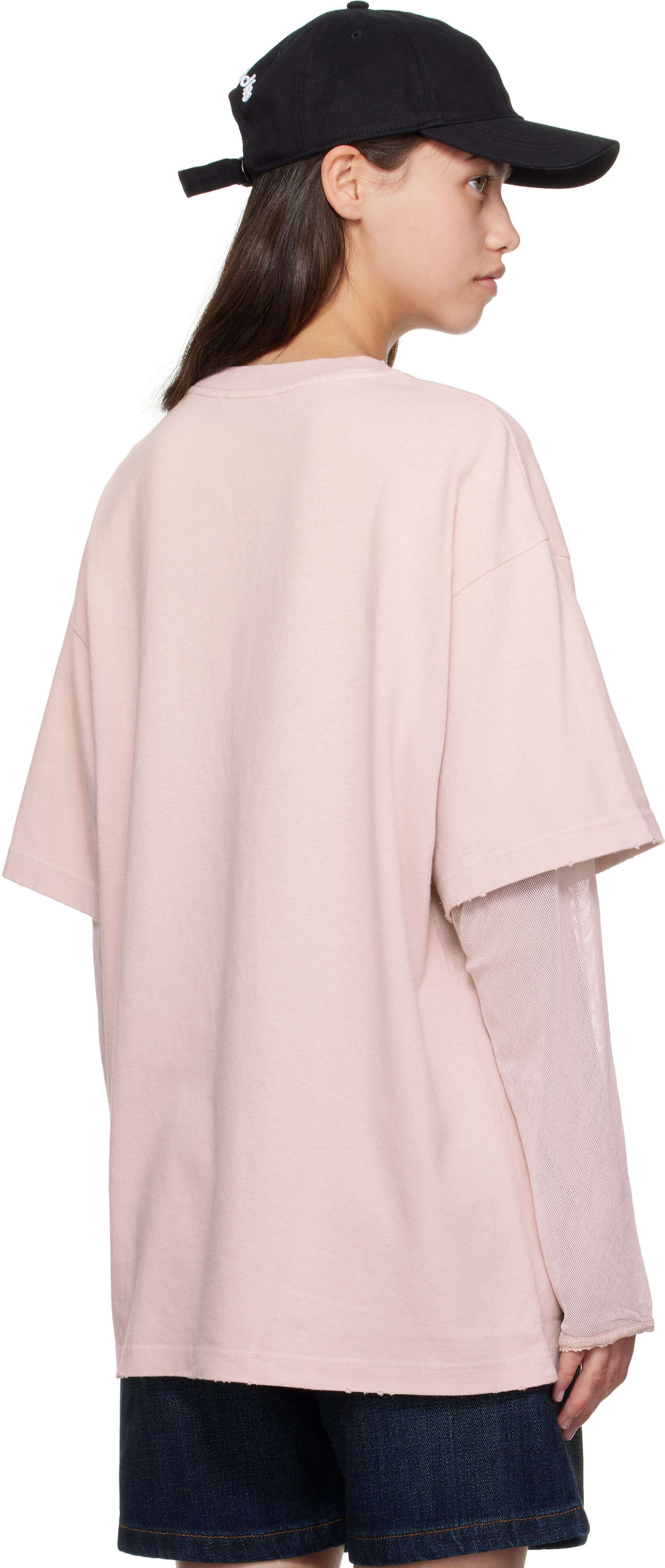 Acne Studios: ピンク レイヤード プリントTシャツ | SSENSE 日本