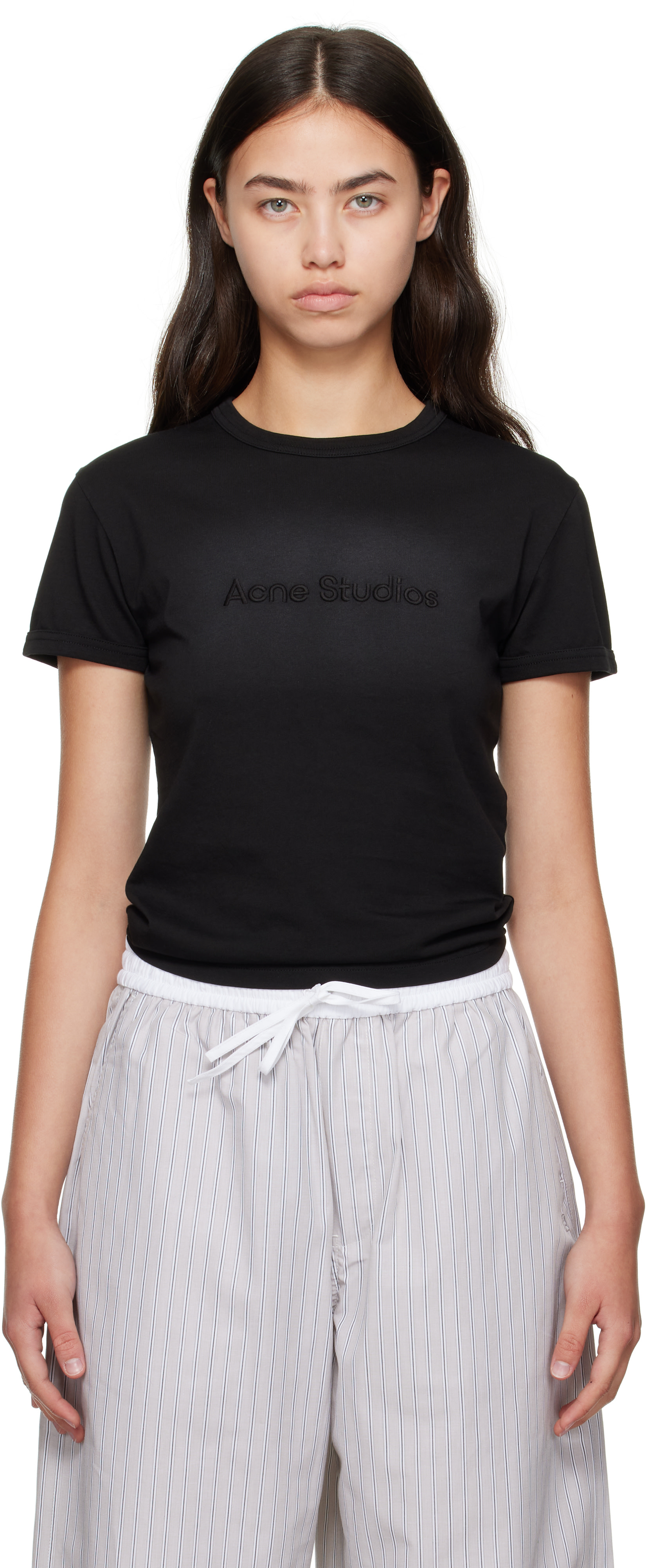 Acne Studios - T-shirt ajusté noir à logo