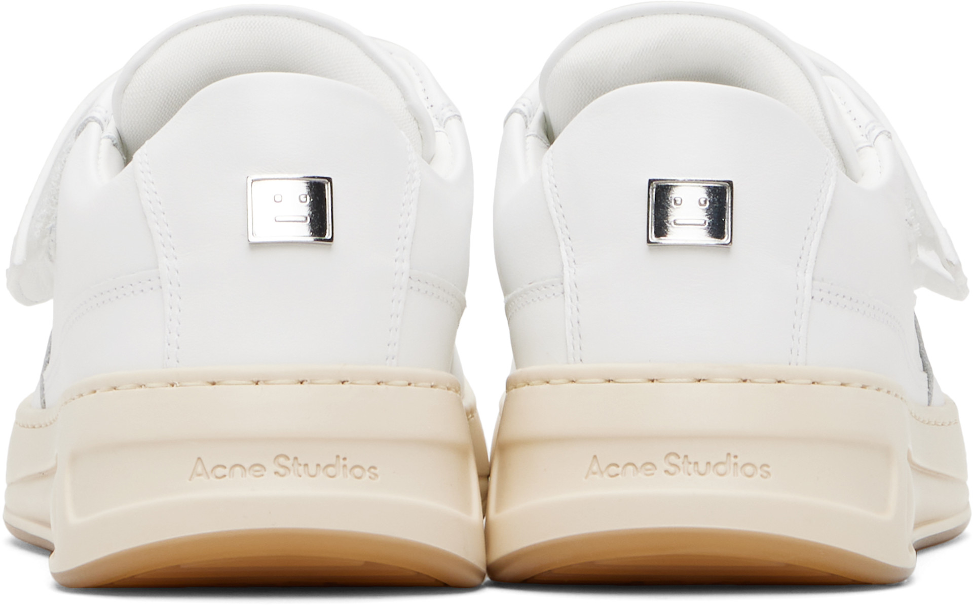 Acne Studios: ホワイト ベルクロストラップ スニーカー | SSENSE 日本