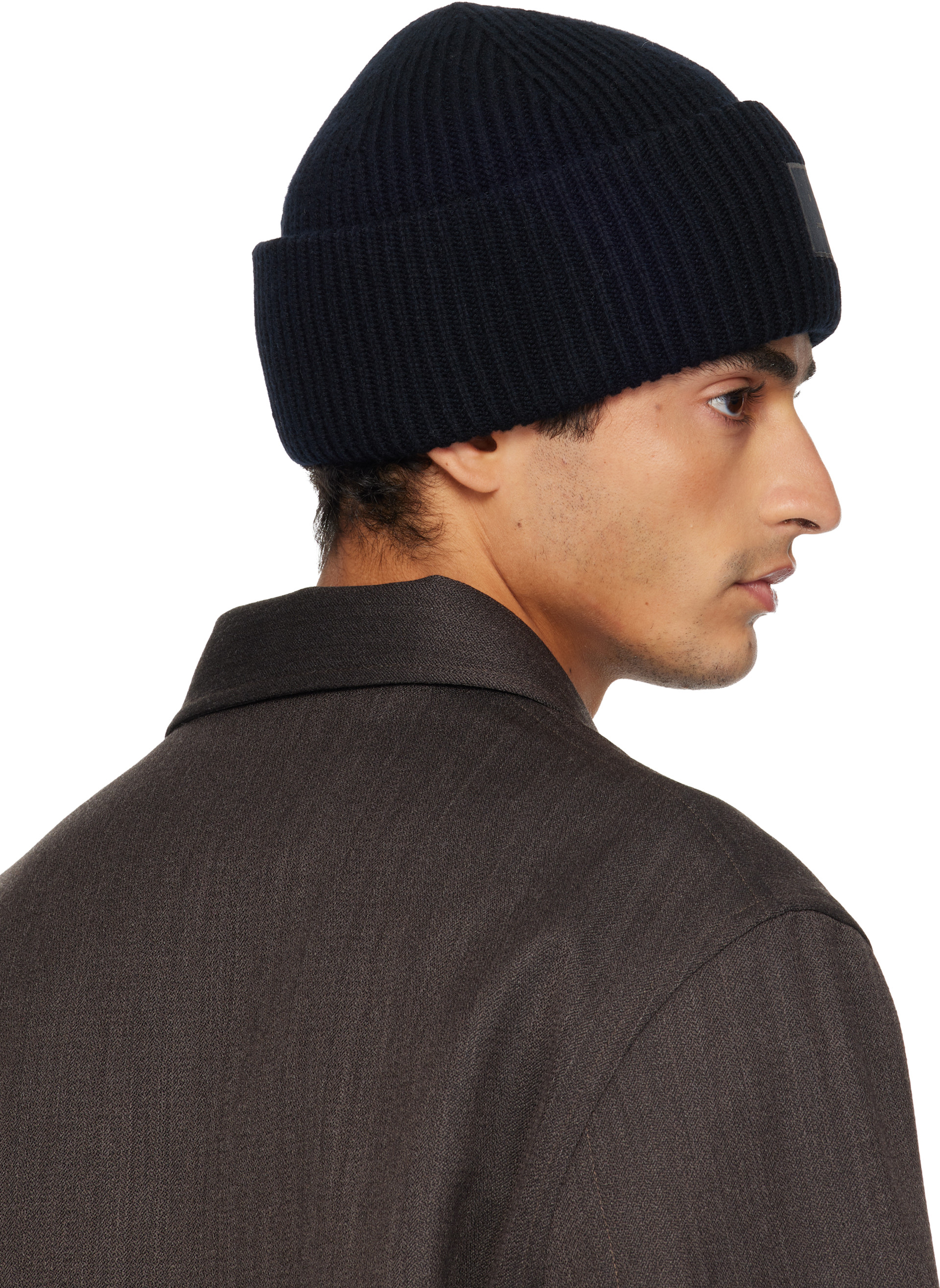 Acne Studios - ブラック Ribbed Face Logo ビーニー