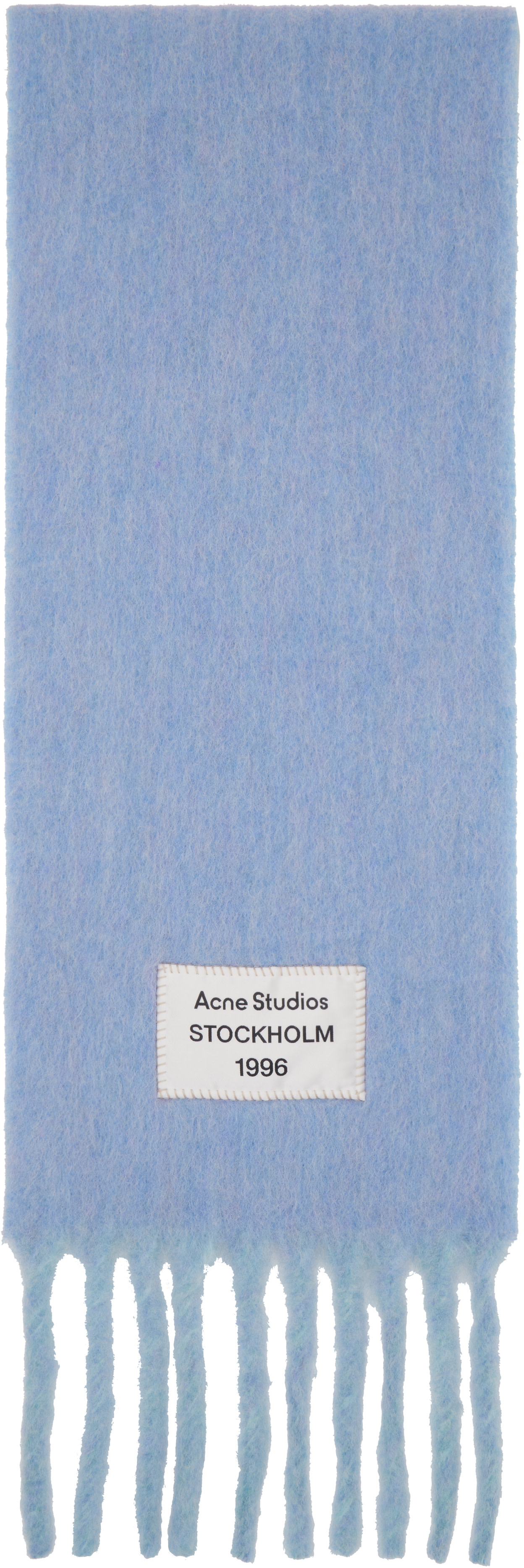 Acne Studios: ブルー バイカラー アルパカ マフラー | SSENSE 日本