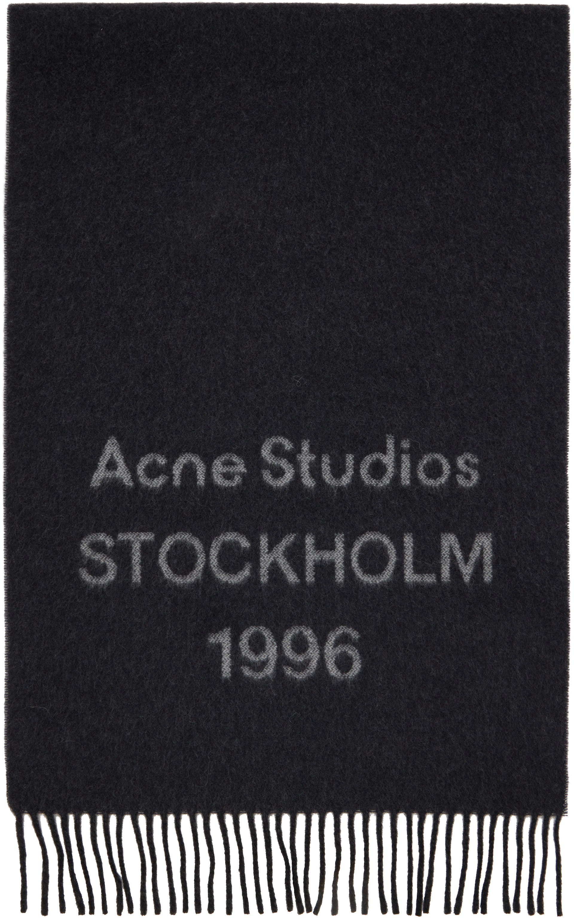 Acne Studios - Écharpe large noire à logo