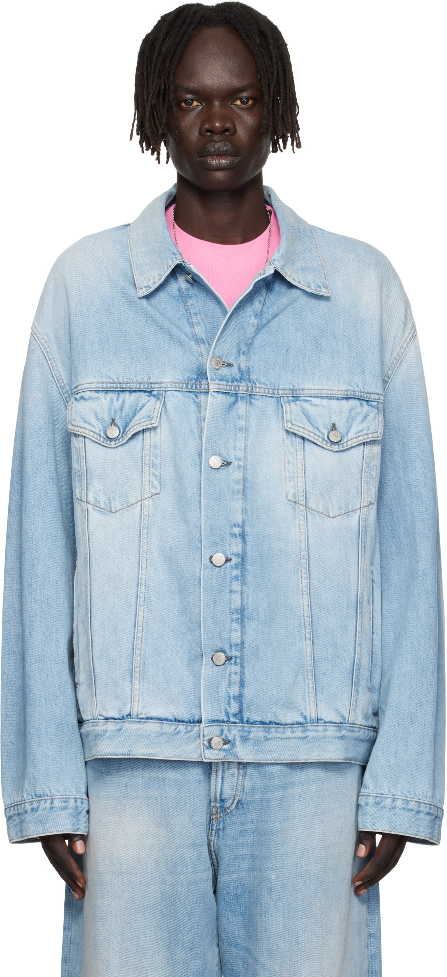 Acne Studios ライトブルー デニムジャケット xxs Acne Studios: ブルー フェード デニムジャケット | SSENSE 日本