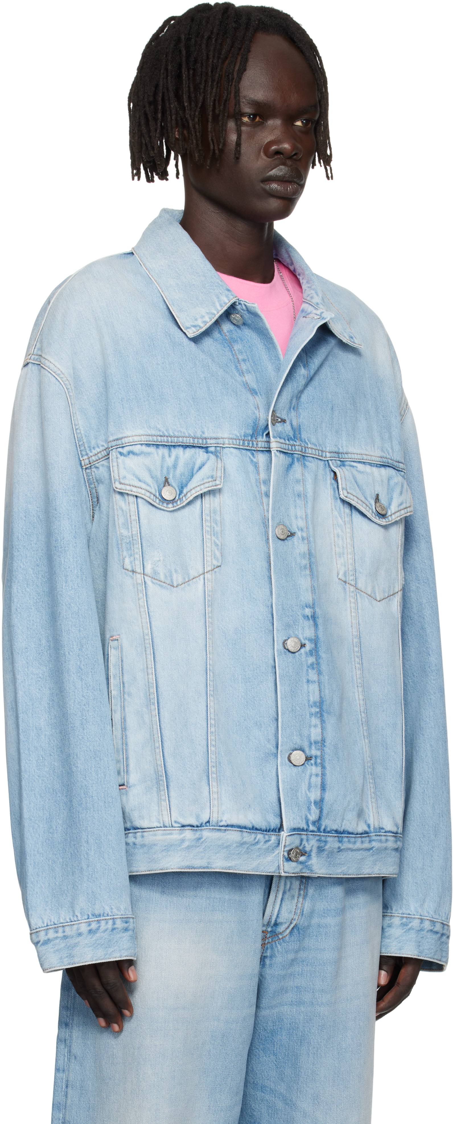 Acne Studios: ブルー フェード デニムジャケット | SSENSE 日本