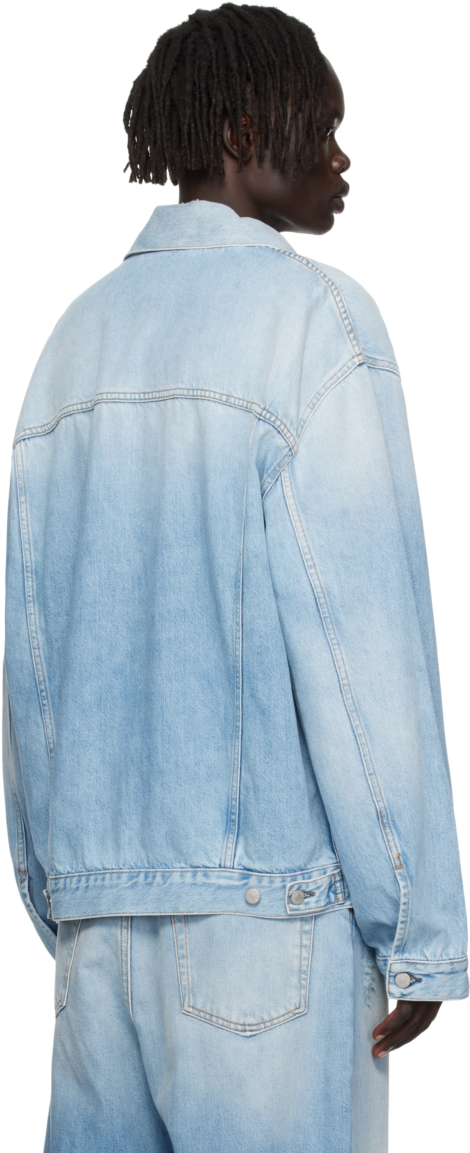 Acne Studios: Blue Faded Denim Jacket | SSENSE