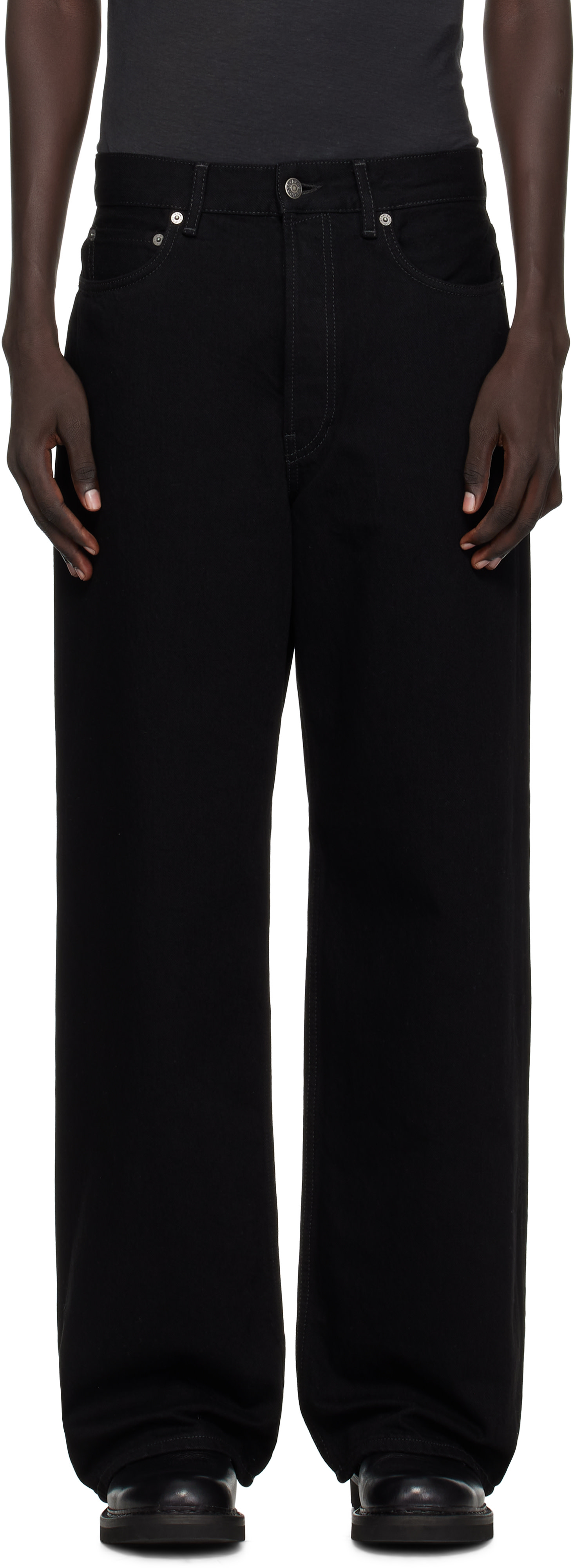 MOMENT('81MOVIE MATE 100%+MODERN SOUL P… Acne Studios: Black Loose Fit 1981 jeans | SSENSE
