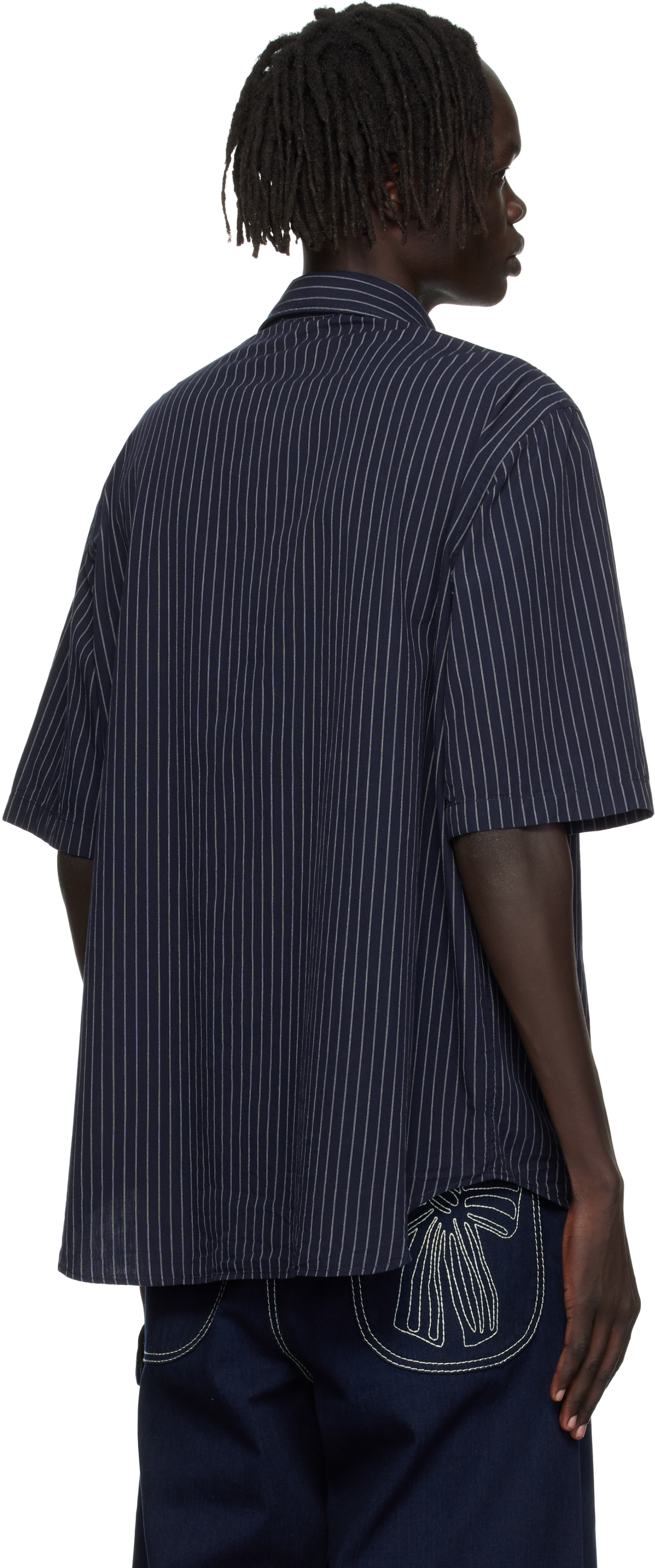 Acne Studios: Navy Stripe Button-Up Shirt | SSENSE Austria