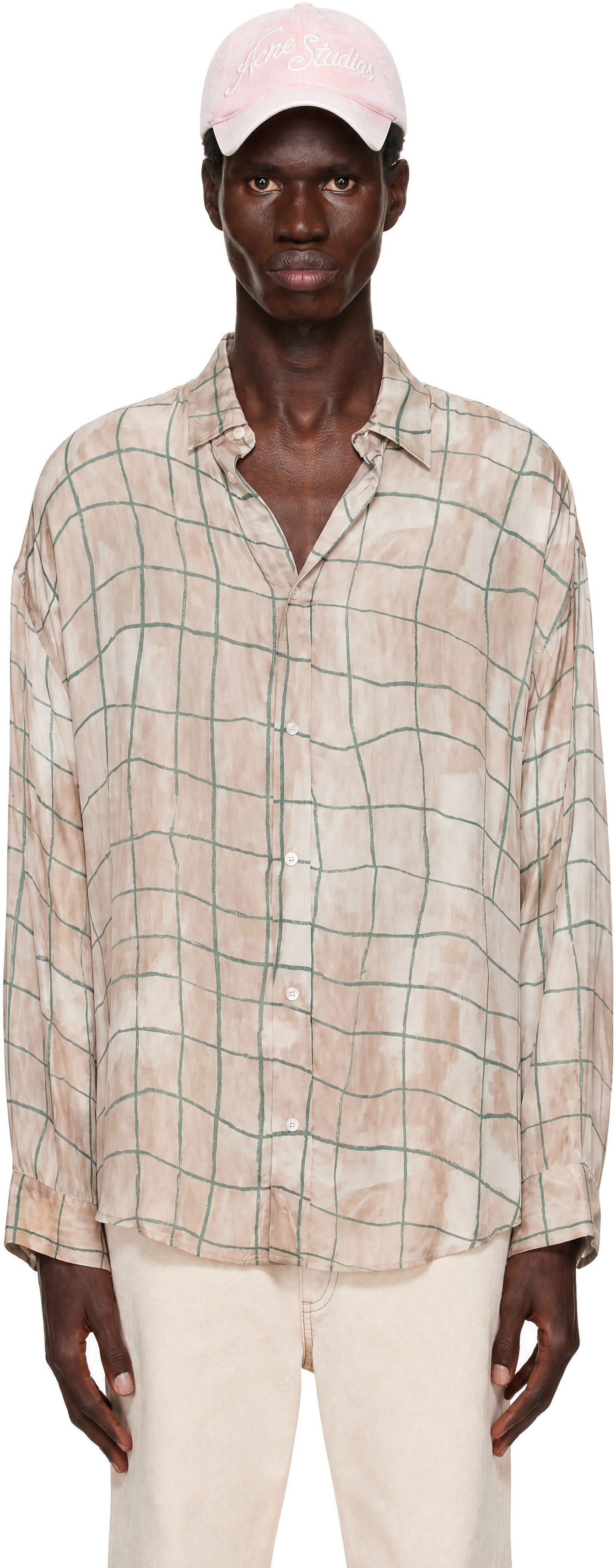 Acne Studios - Chemise rose à carreaux