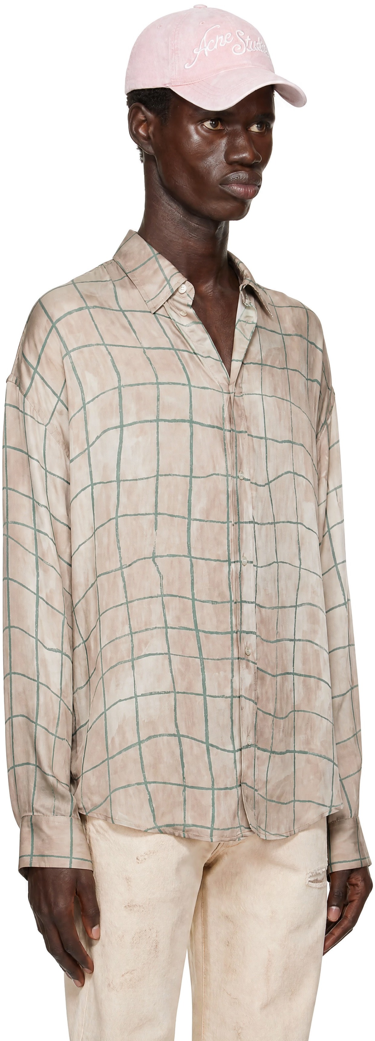 Acne Studios - Chemise rose à carreaux