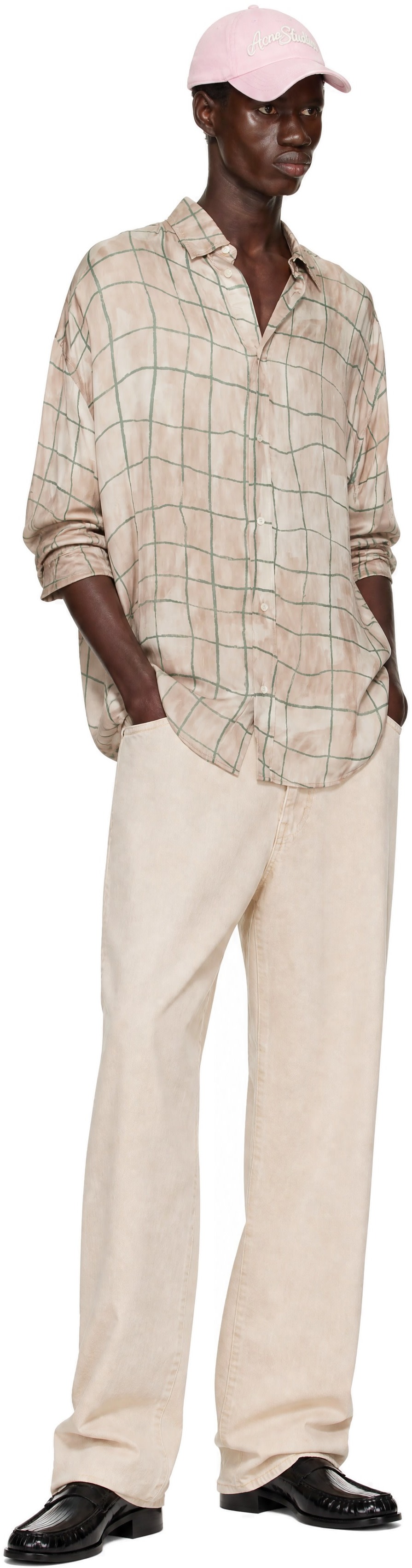 Acne Studios - Chemise rose à carreaux