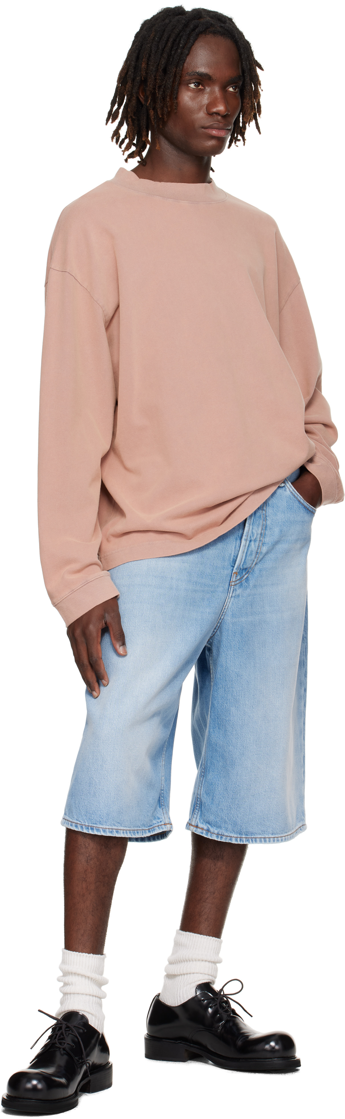 Acne Studios: ブルー ルーズフィット デニムショートパンツ | SSENSE 日本