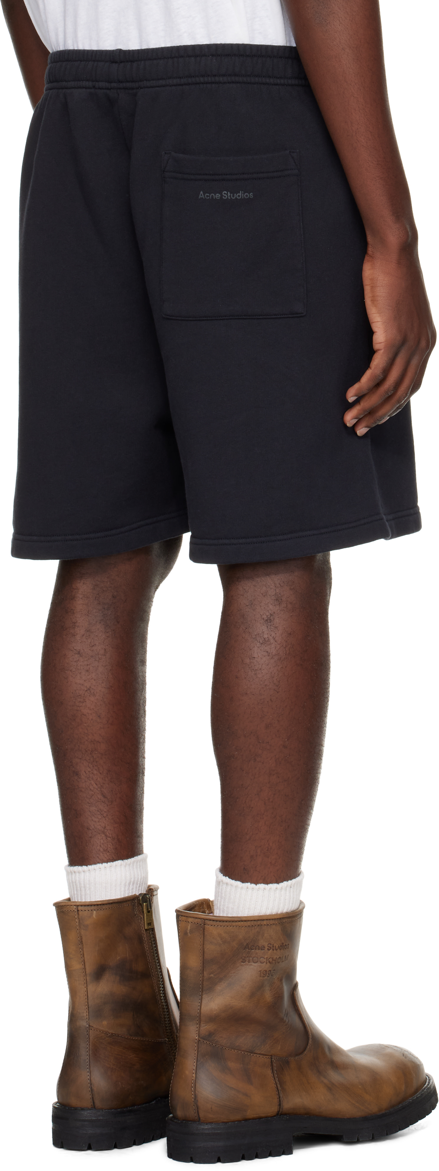 Acne Studios - Short noir en molleton