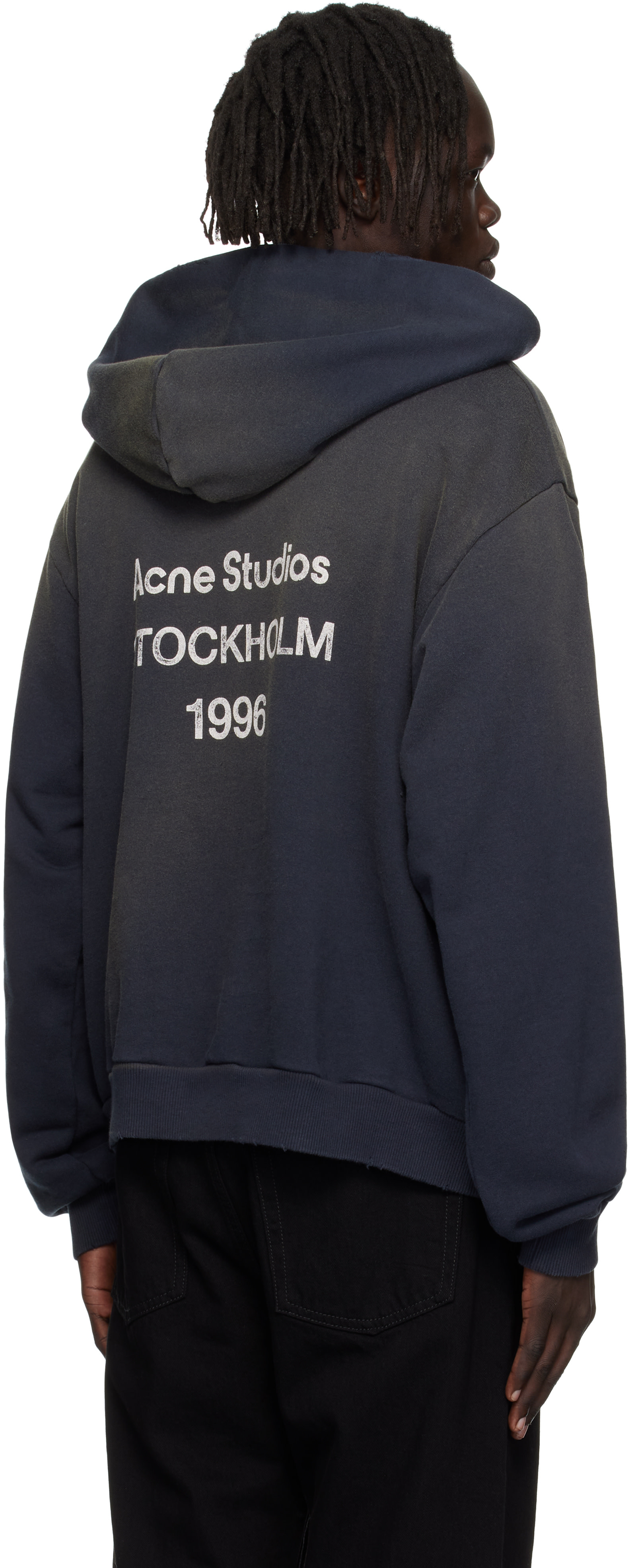 Acne Studios: Black Logo Hoodie | SSENSE Acne Studios: Black Logo Hoodie | SSENSE