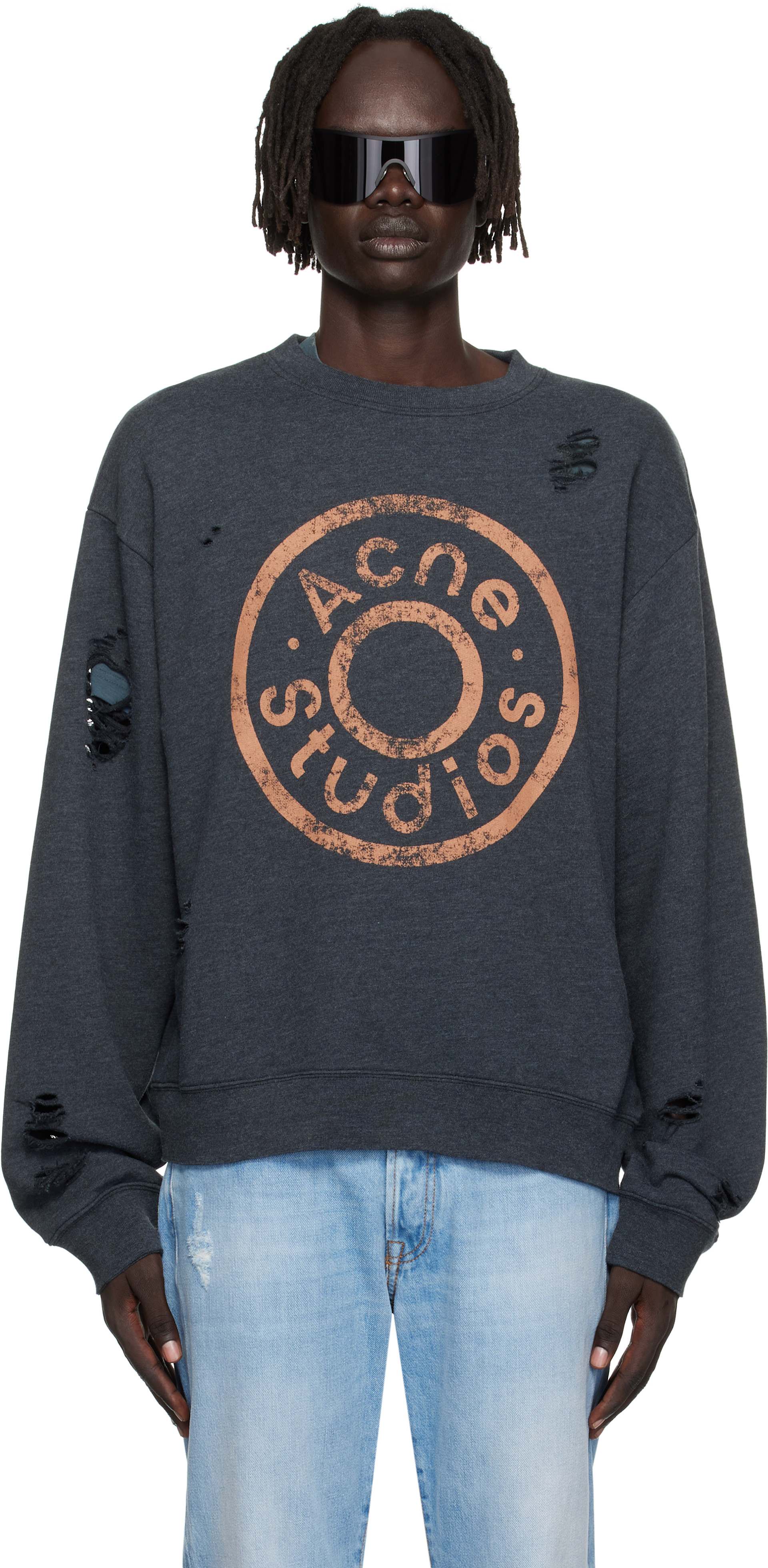 Acne Studios - Pull molletonné noir à logo imprimé