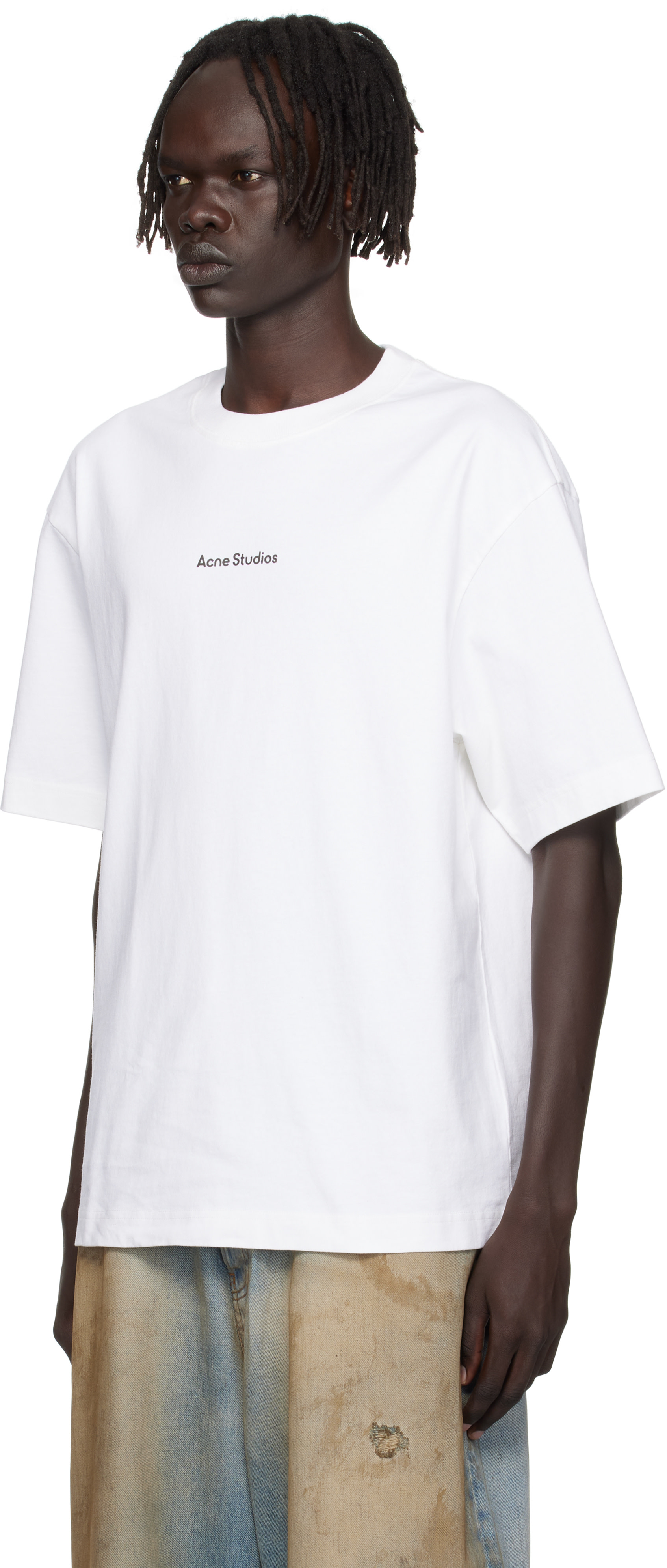 Acne Studios - T-shirt blanc à logo
