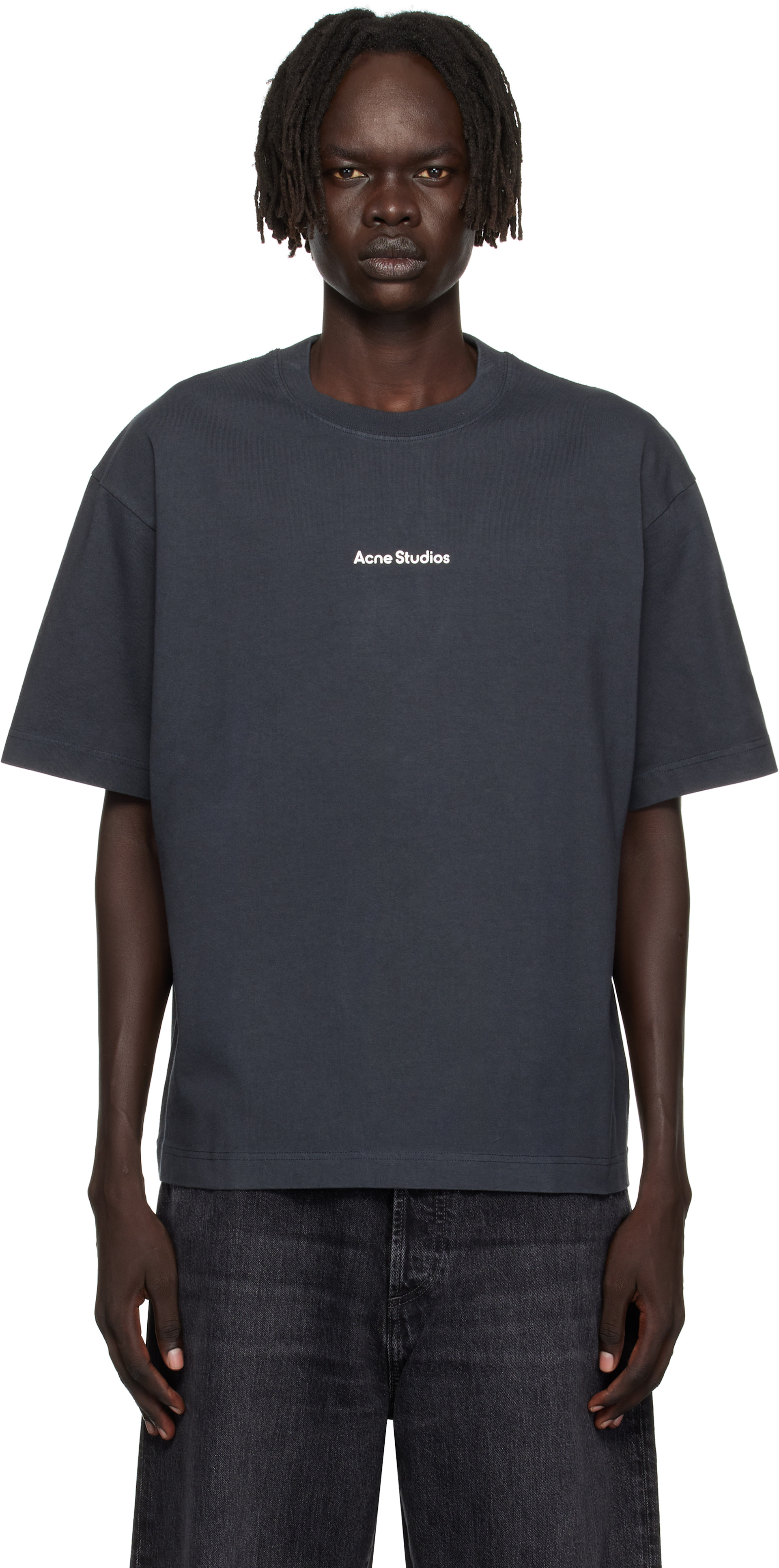 Acne Studios - T-shirt décontracté noir à logo