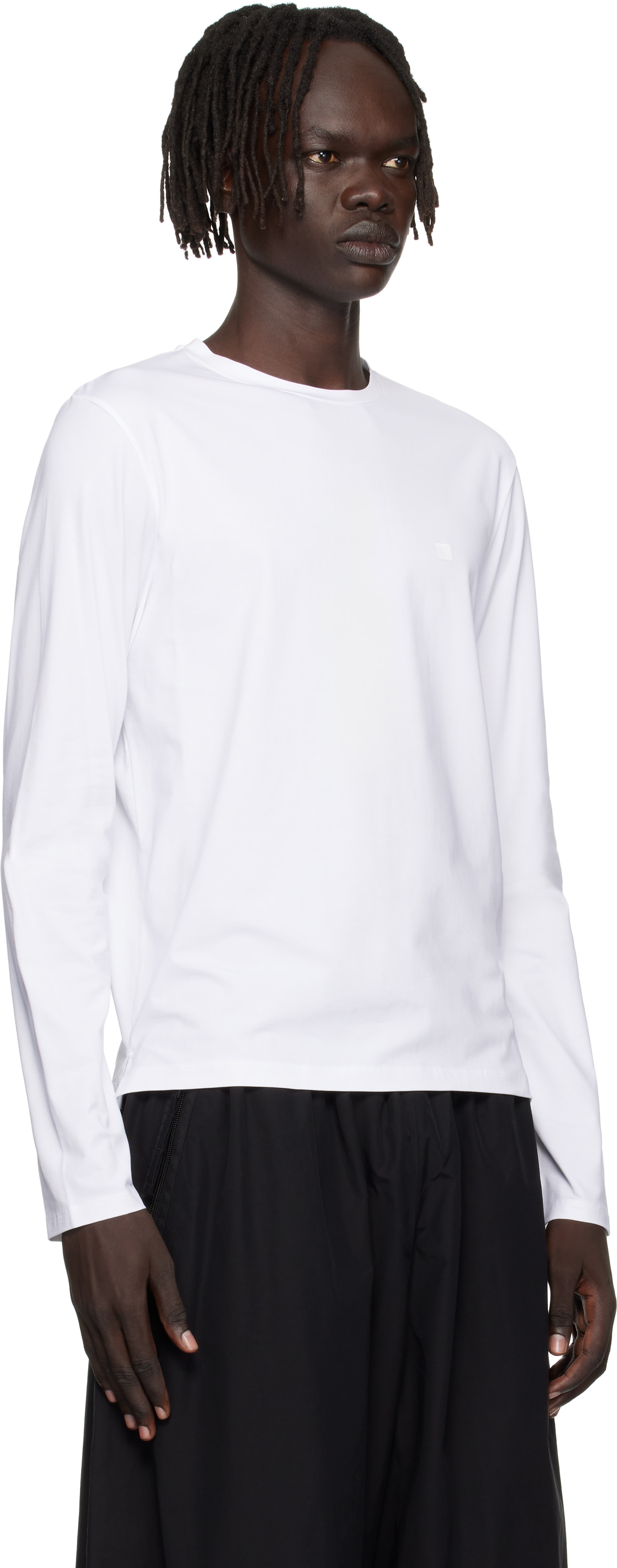Acne Studios: White Long Sleeve Regular Fit T-shirt | SSENSE