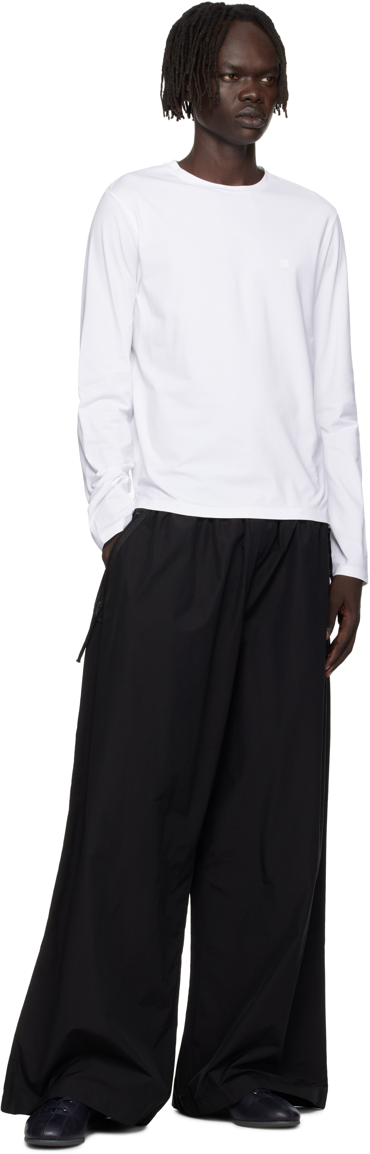 Acne Studios: White Long Sleeve Regular Fit T-shirt | SSENSE