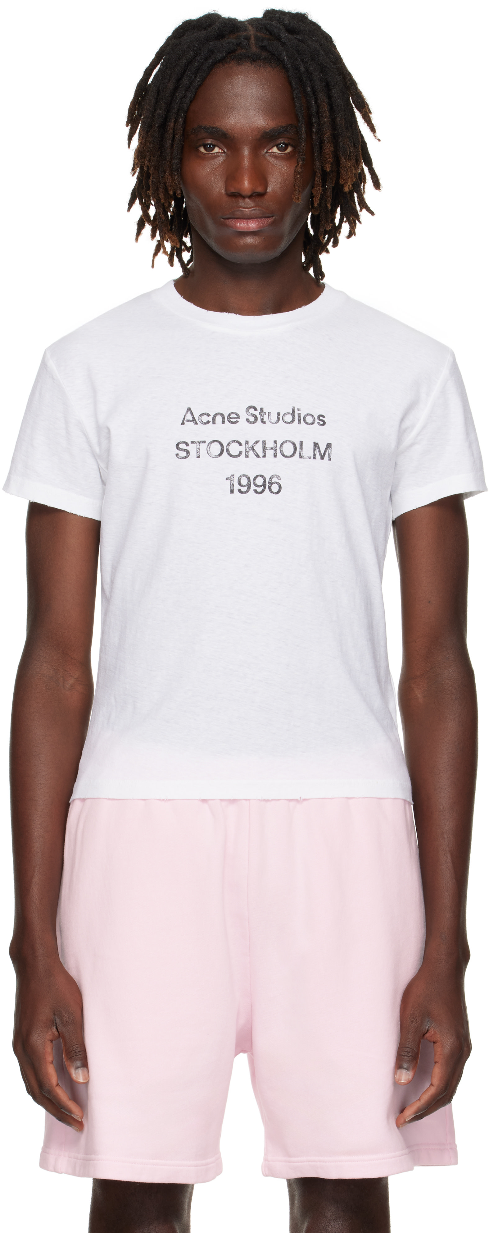 Acne Studios - T-shirt blanc cassé à logo