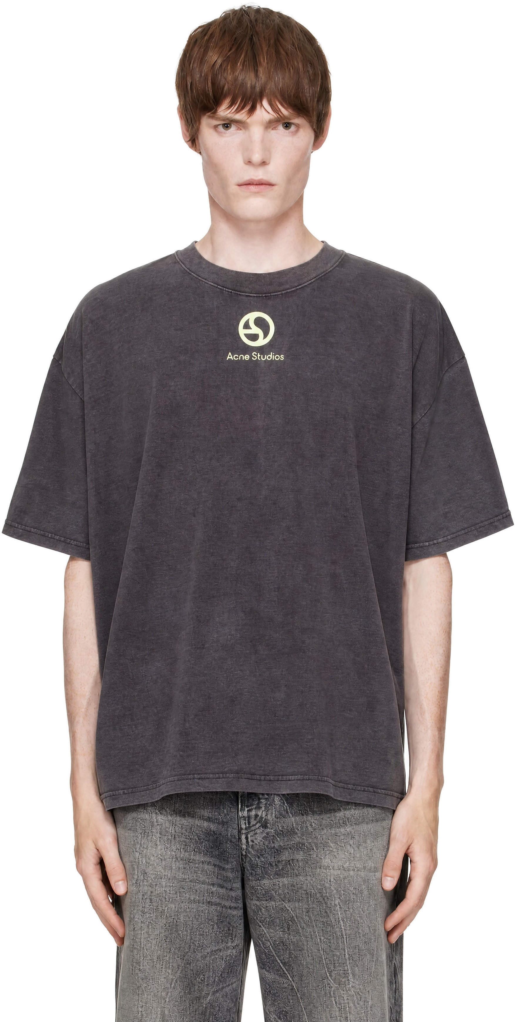 Acne Studios - T-shirt gris à logo